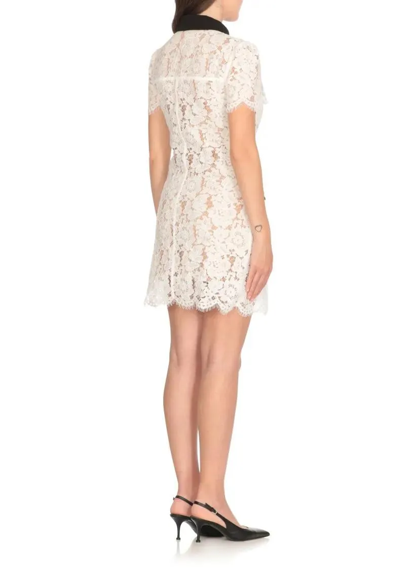 self-portrait - Delicate Lace Dress With Structured Pockets - Größe 12 - weiß – Bild 4