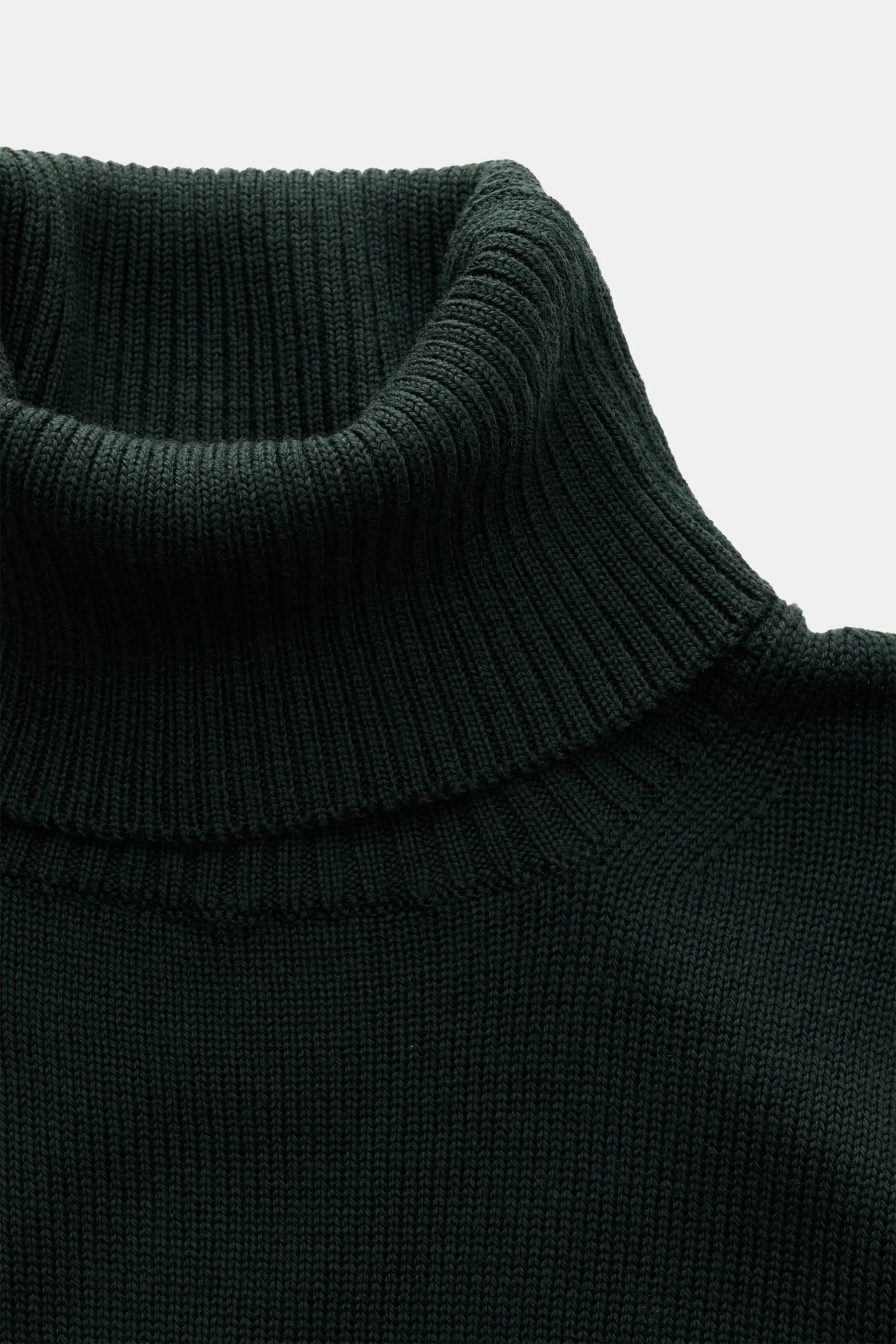 B.F. Knitwear - Herren - Merino Rollkragenpullover dunkelgrün – Bild 2