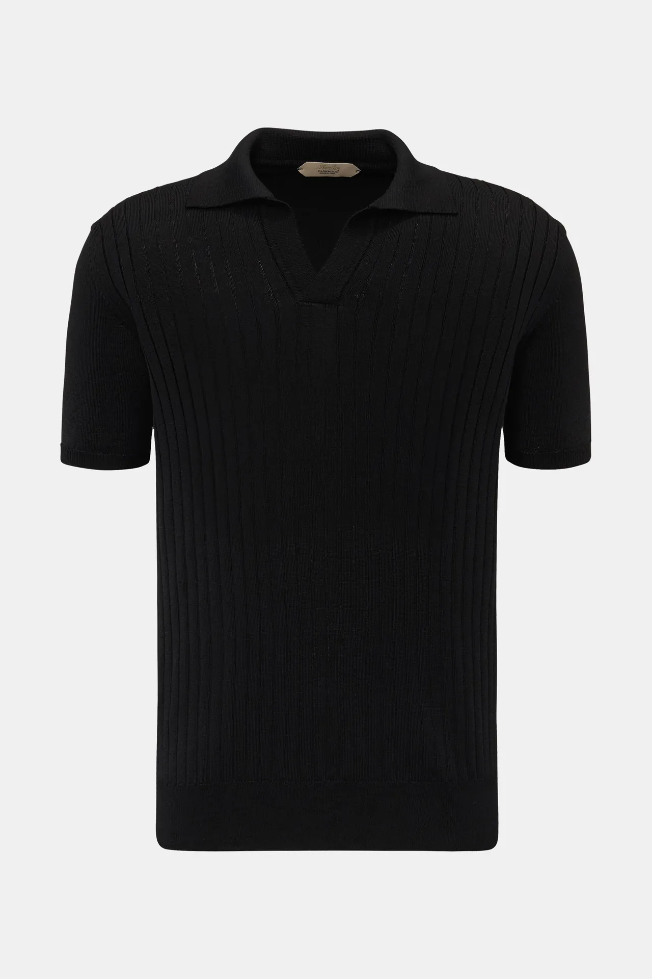 Aurélien - Herren - Merino Kurzarm-Strickpolo schwarz Aurélien - Herren - Merino Kurzarm-Strickpolo schwarz