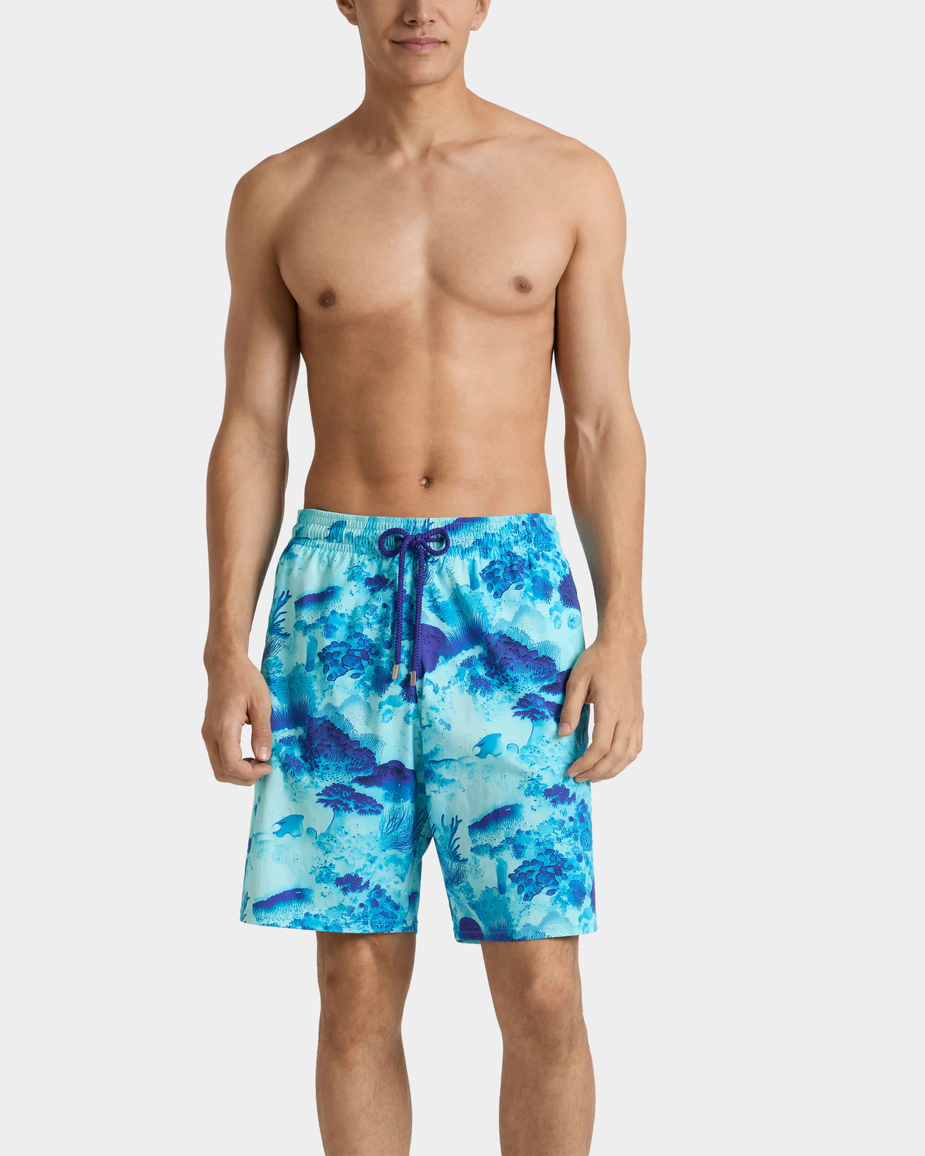 Vilebrequin - Lange Coral Reef Stretch-badeshorts Für Herren - Bademode - Okorise - Blau - Größe XXL – Bild 3