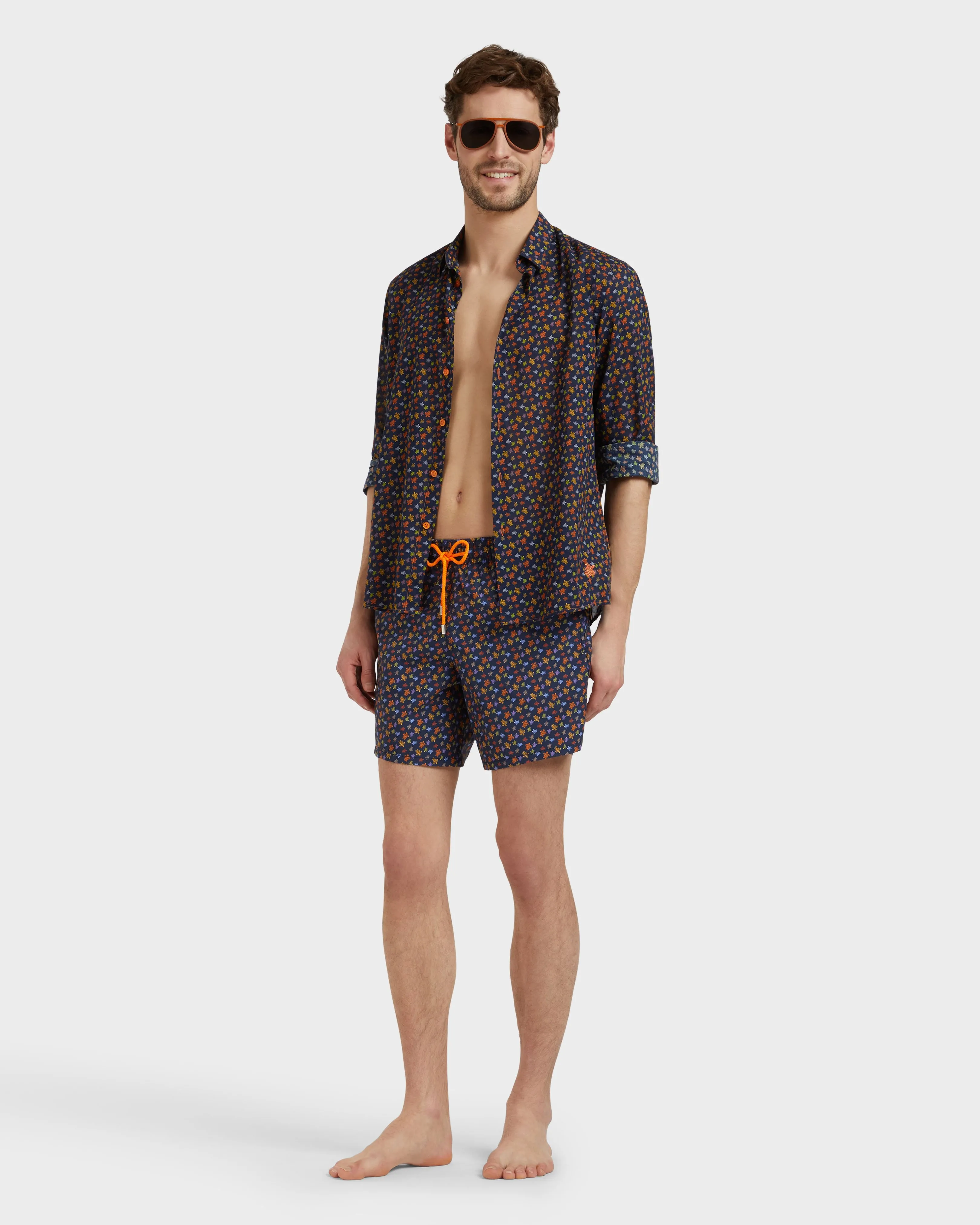 Vilebrequin - Micro Ronde Des Tortues Badeshorts Für Herren - Bademode - Moorea - Orange - Größe M – Bild 6