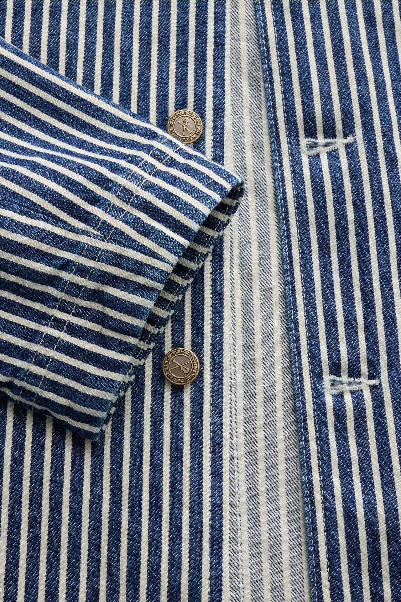 A.P.C. - Herren - Jeansjacke 'Raphael' blau/offwhite gestreift – Bild 4