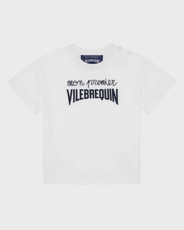Vilebrequin - T-shirt Aus Bio-baumwolle Mit Logoprägung Für Babys - T-shirt - Bisous - Weiss - Größe 12M Vilebrequin - T-shirt Aus Bio-baumwolle Mit Logoprägung Für Babys - T-shirt - Bisous - Weiss - Größe 12M