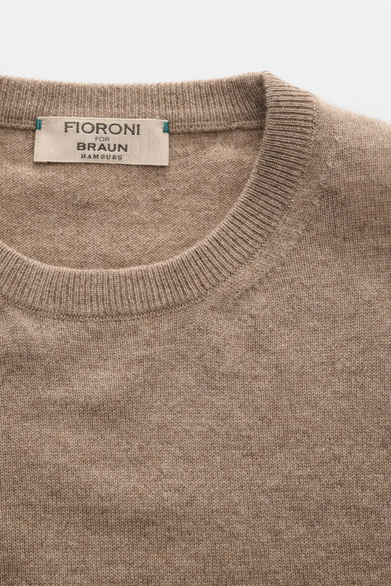 Fioroni - Herren - Cashmere Rundhalspullover taupe meliert – Bild 2