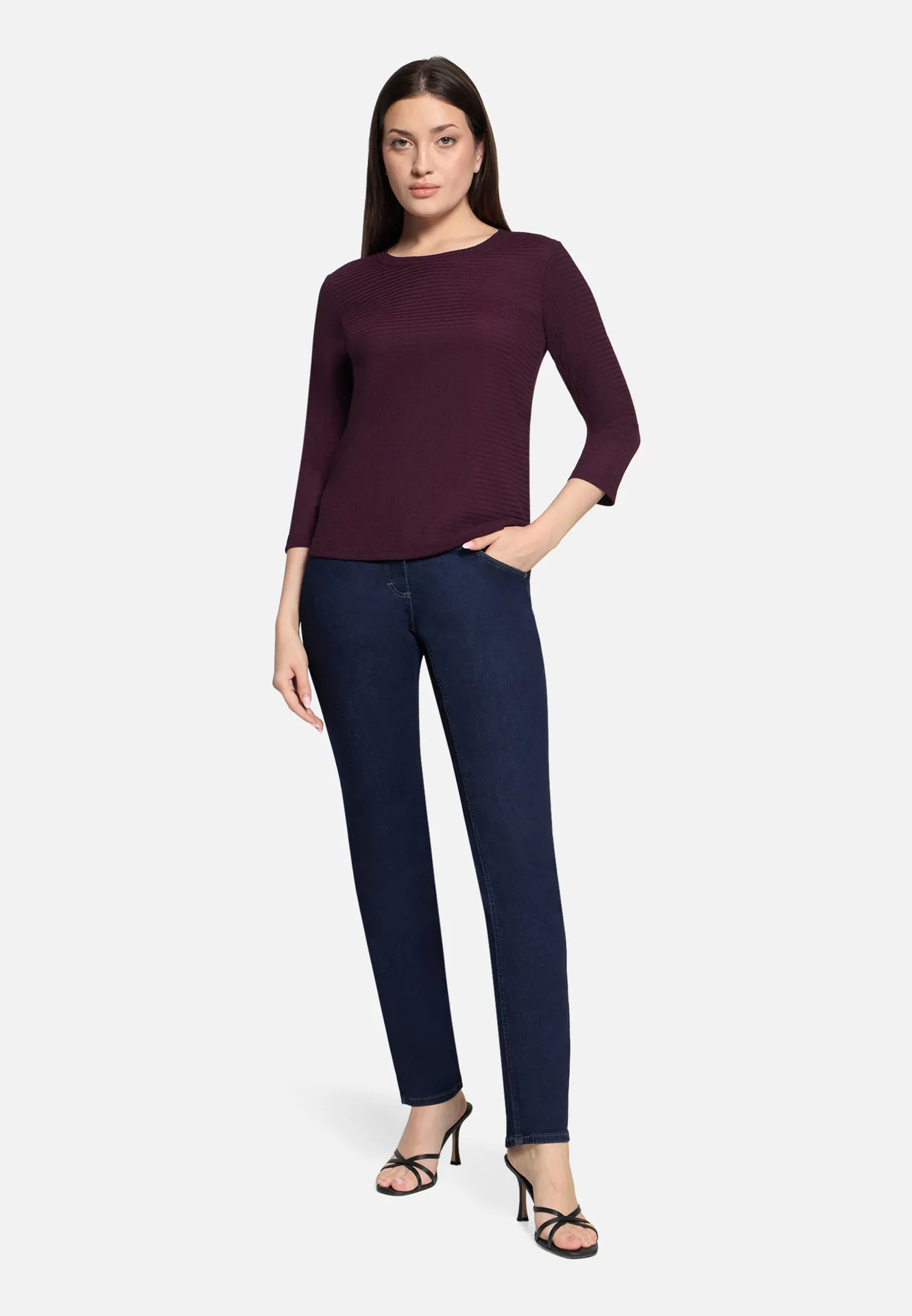 Strukturshirt mit Rundhalsausschnitt – Bild 2