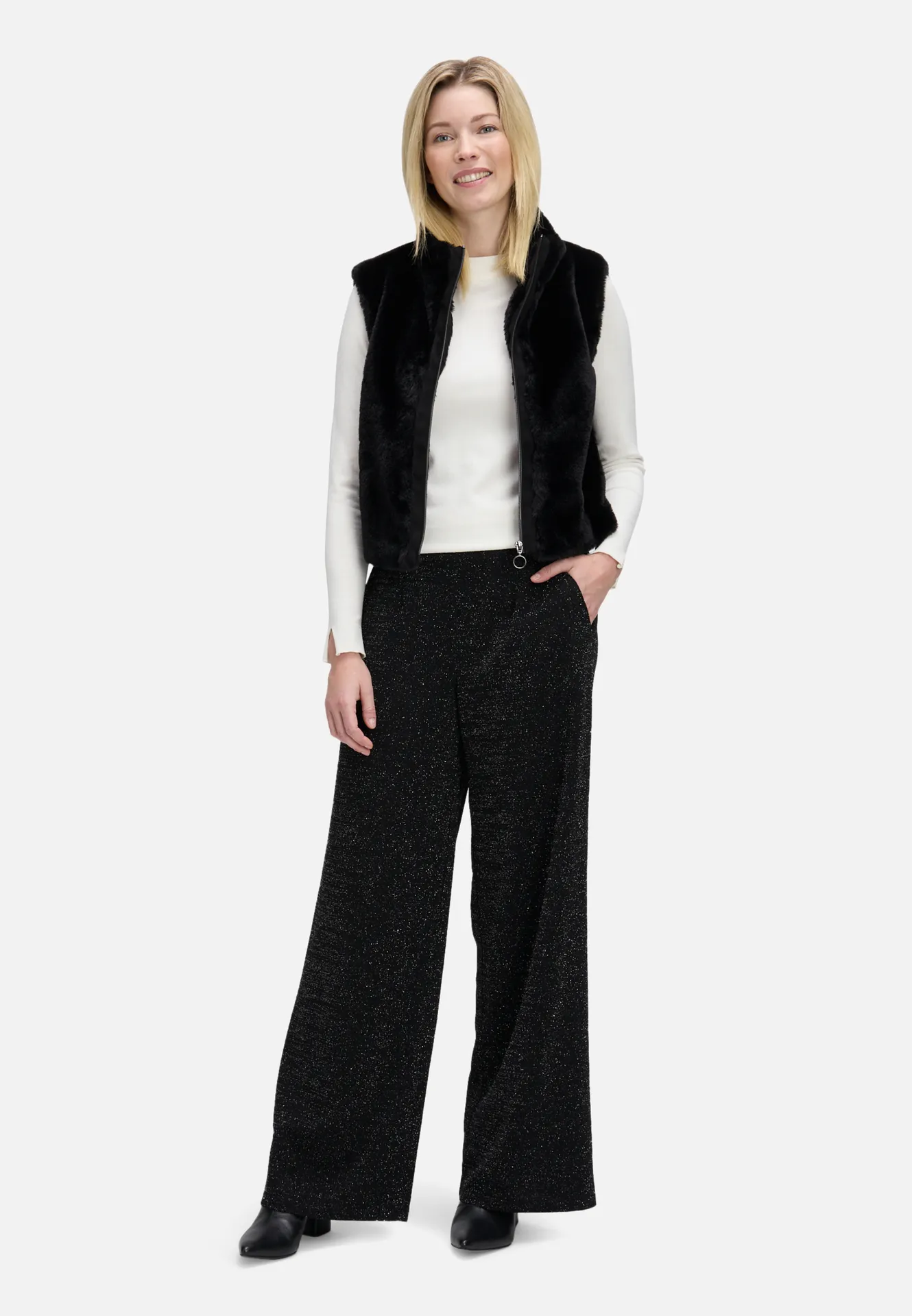 Marlene-Hose im Glitzer-Look