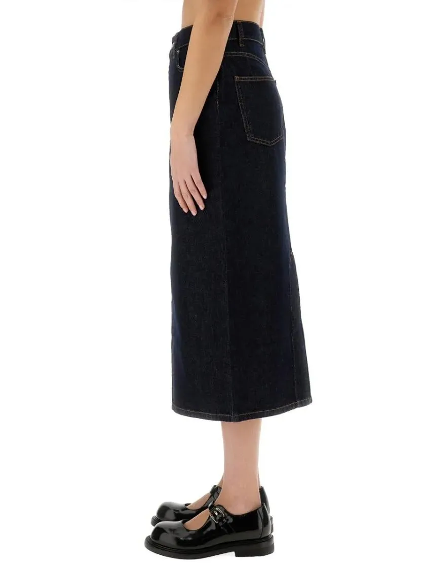 Moschino - Classic High-Waisted Long Denim Skirt - Größe 42 - blau – Bild 2