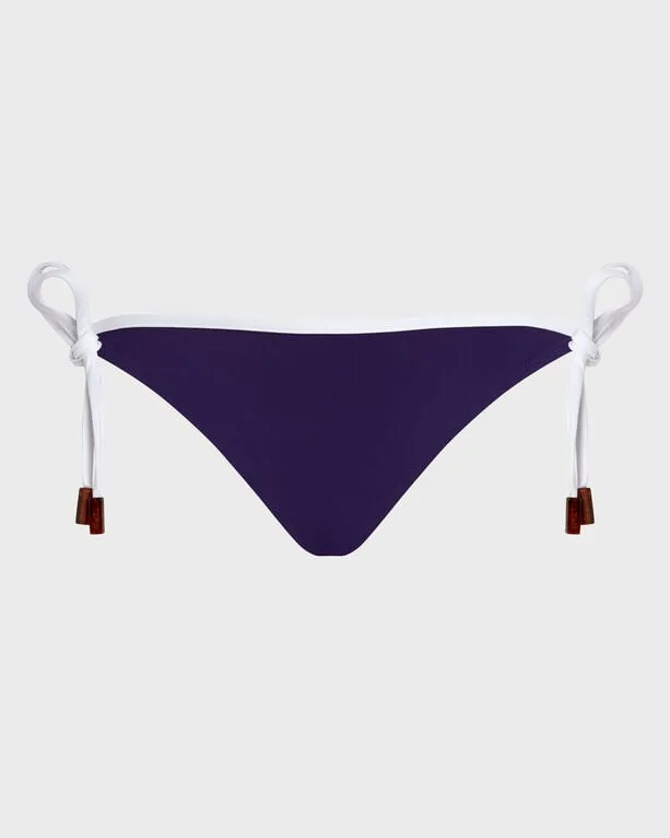 Vilebrequin - Solid Bikinihose Zum Seitlichen Binden Für Damen - Bademode - Flore - Violett - Größe XS Vilebrequin - Solid Bikinihose Zum Seitlichen Binden Für Damen - Bademode - Flore - Violett - Größe XS
