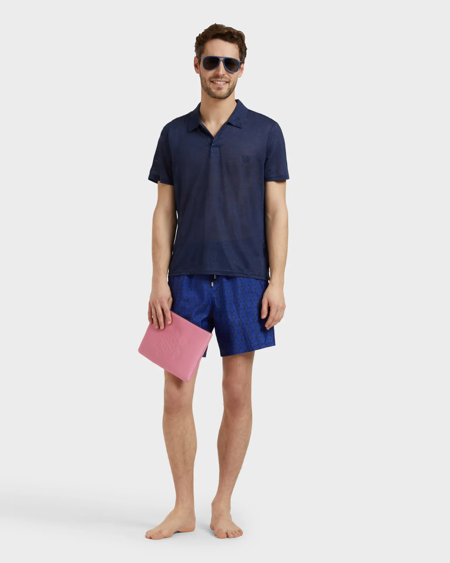 Vilebrequin - Ultraleichte Und Verstaubare Turtles Net Badeshorts Für Herren - Bademode - Mahina - Blau - Größe L – Bild 5