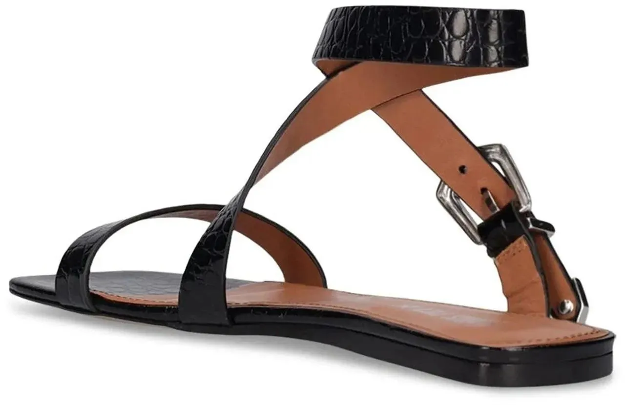 Paris Texas - Paris Texas Lauren Croco Flat Sandals - Größe 36 - black – Bild 2