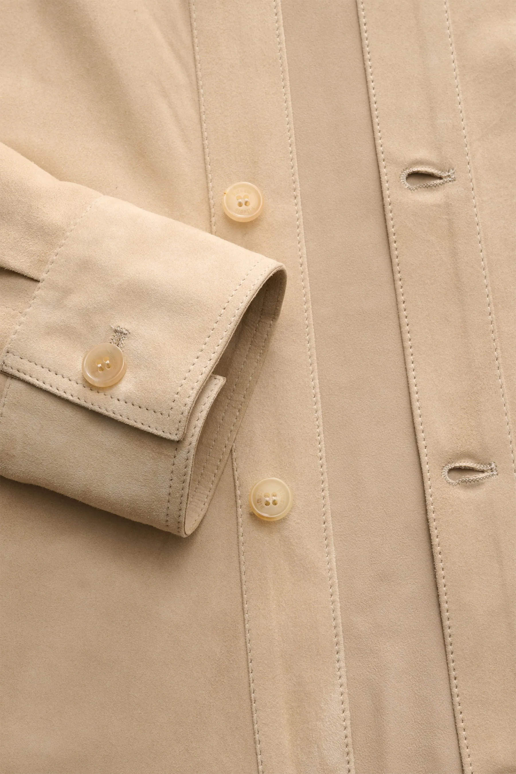 Rifugio - Herren - Veloursleder-Overshirt beige – Bild 4