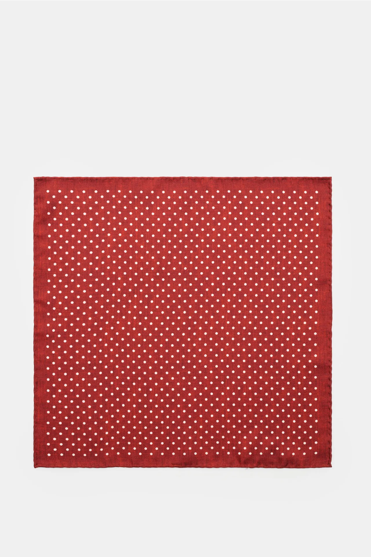 Rosi Collection - Herren - Seiden-Einstecktuch dunkelrot gepunktet – Bild 3