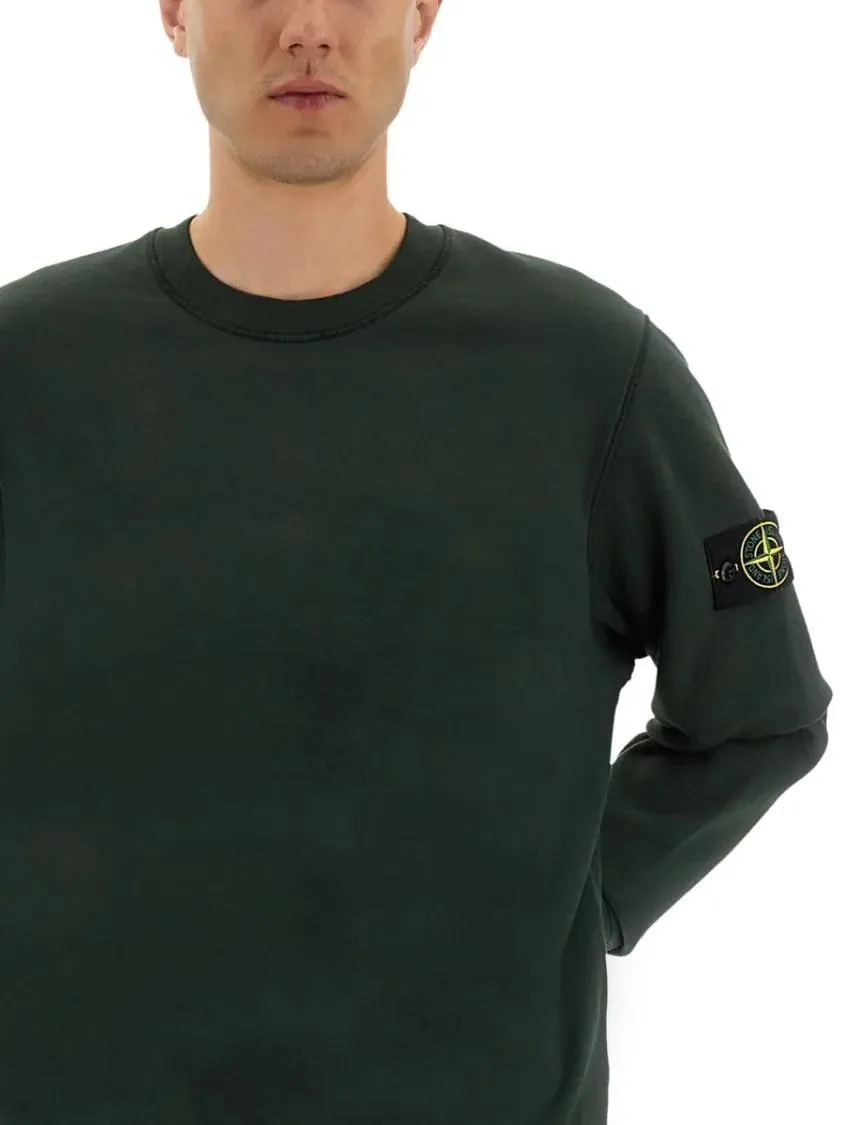 Stone Island - Regular Fit Cotton Sweatshirt With Logo Patch - Größe XL - grün – Bild 2