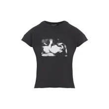 ENFANTS RICHES DÉPRIMÉS - Graphic Print Cotton T-Shirt With Artistic Detaili - Größe XS - schwarz ENFANTS RICHES DÉPRIMÉS - Graphic Print Cotton T-Shirt With Artistic Detaili - Größe XS - schwarz