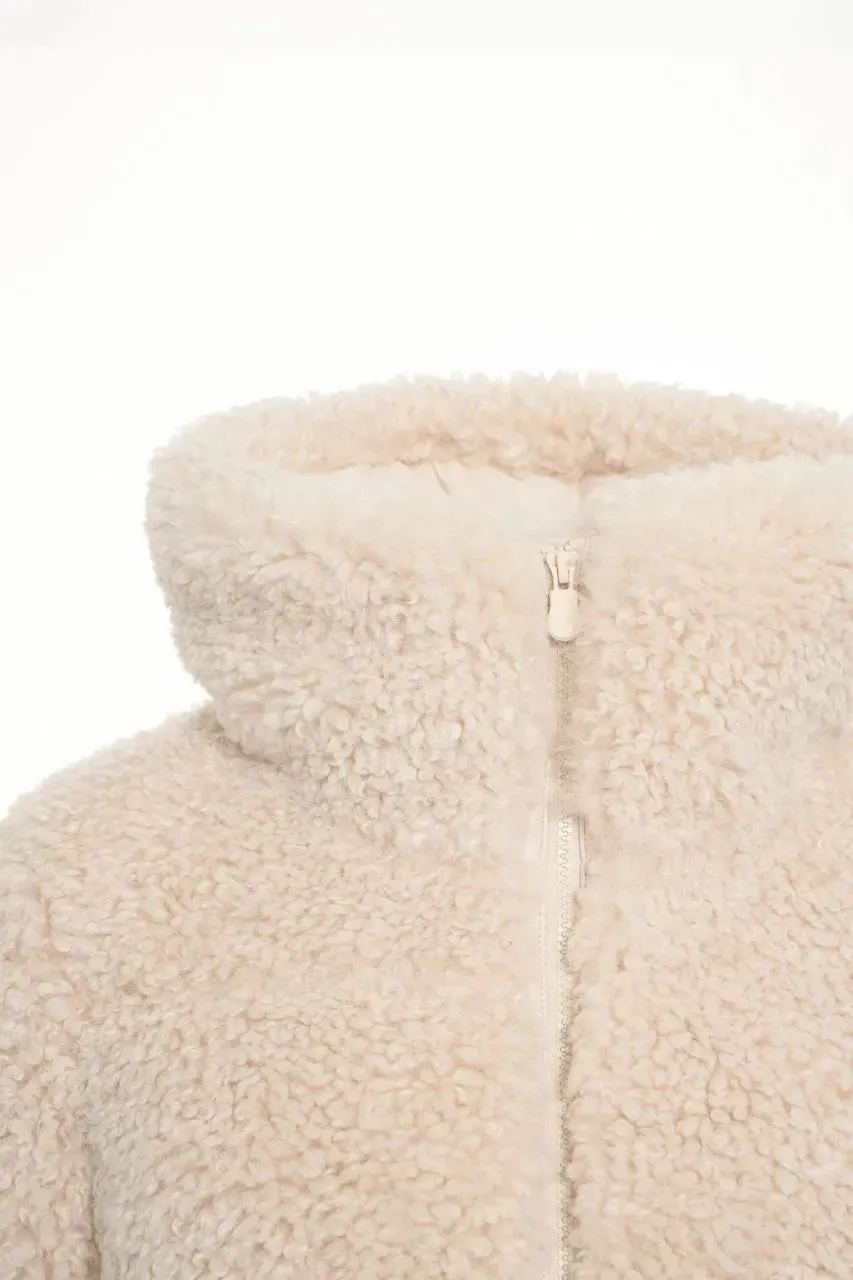 Save the Duck - Faux fur jacket 'Curl' - Größe 3 - beige – Bild 3