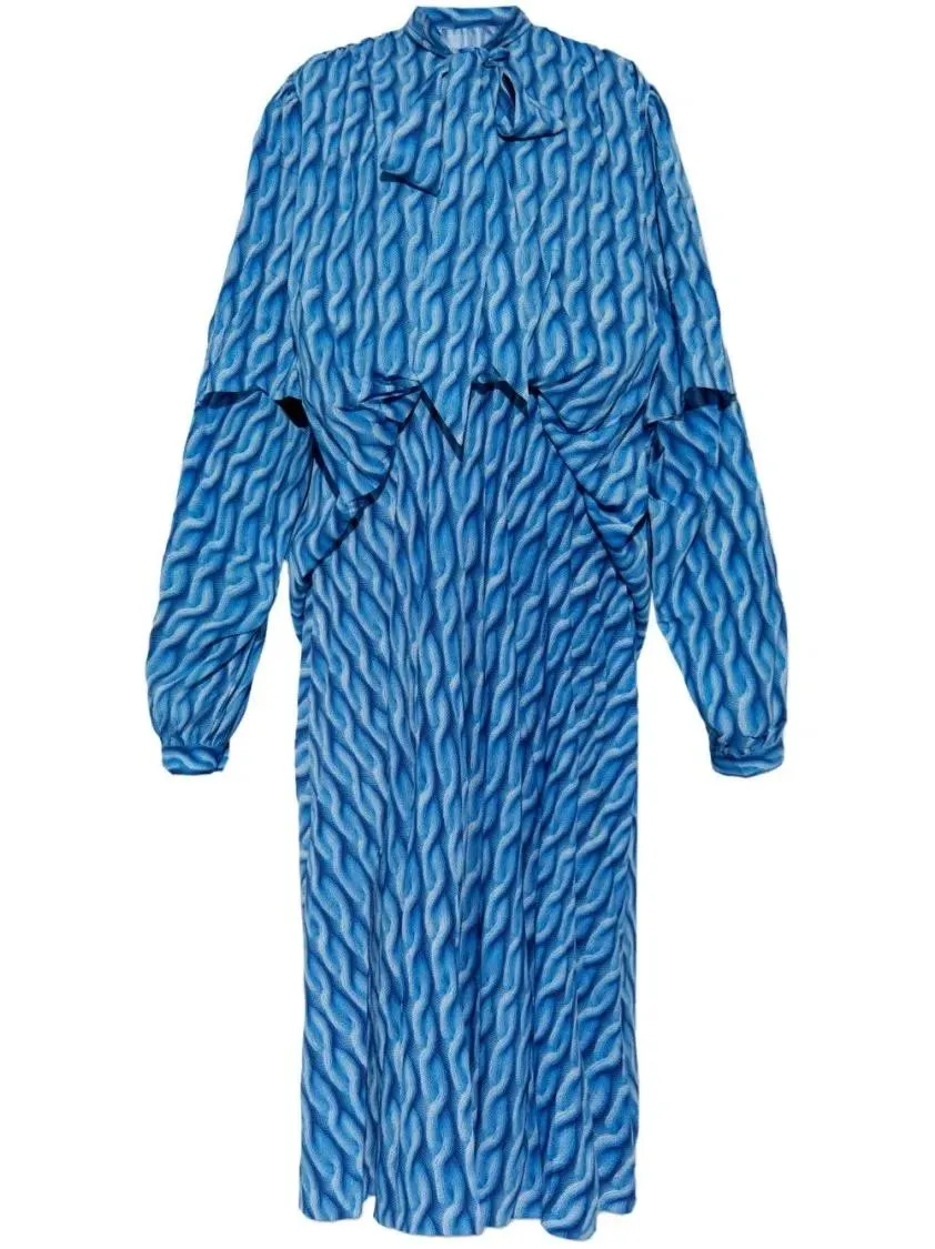 Balenciaga - Wave Pattern Print Dress - Größe 36 - blau Balenciaga - Wave Pattern Print Dress - Größe 36 - blau