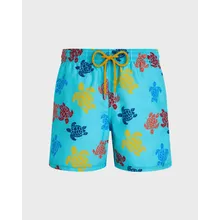 Vilebrequin - Ronde Des Tortues Tricot Badeshorts Für Herren – Vilebrequin X Falke - Bademode - Moorea - Blau - Größe XXL Vilebrequin - Ronde Des Tortues Tricot Badeshorts Für Herren – Vilebrequin X Falke - Bademode - Moorea - Blau - Größe XXL