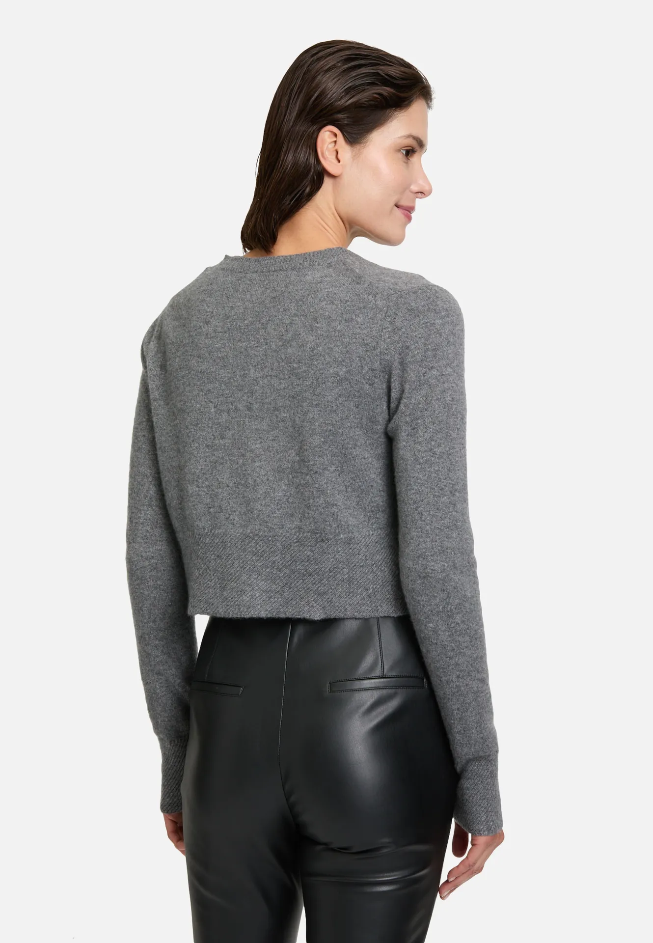 Kaschmir-Strickjacke mit Rippbündchen Kaschmir-Strickjacke mit Rippbündchen