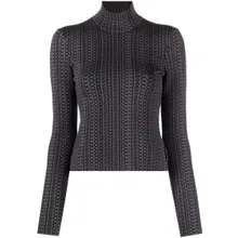 Marc Jacobs - Monogram Knit Mockneck Sweater With Fitted Silhoue - Größe M - schwarz Marc Jacobs - Monogram Knit Mockneck Sweater With Fitted Silhoue - Größe M - schwarz