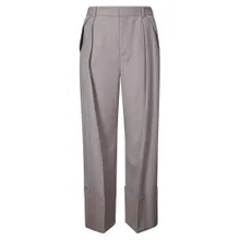 Victoria Beckham - Classic High-Waisted Wool Trousers With Pleats - Größe 6 - grau Victoria Beckham - Classic High-Waisted Wool Trousers With Pleats - Größe 6 - grau
