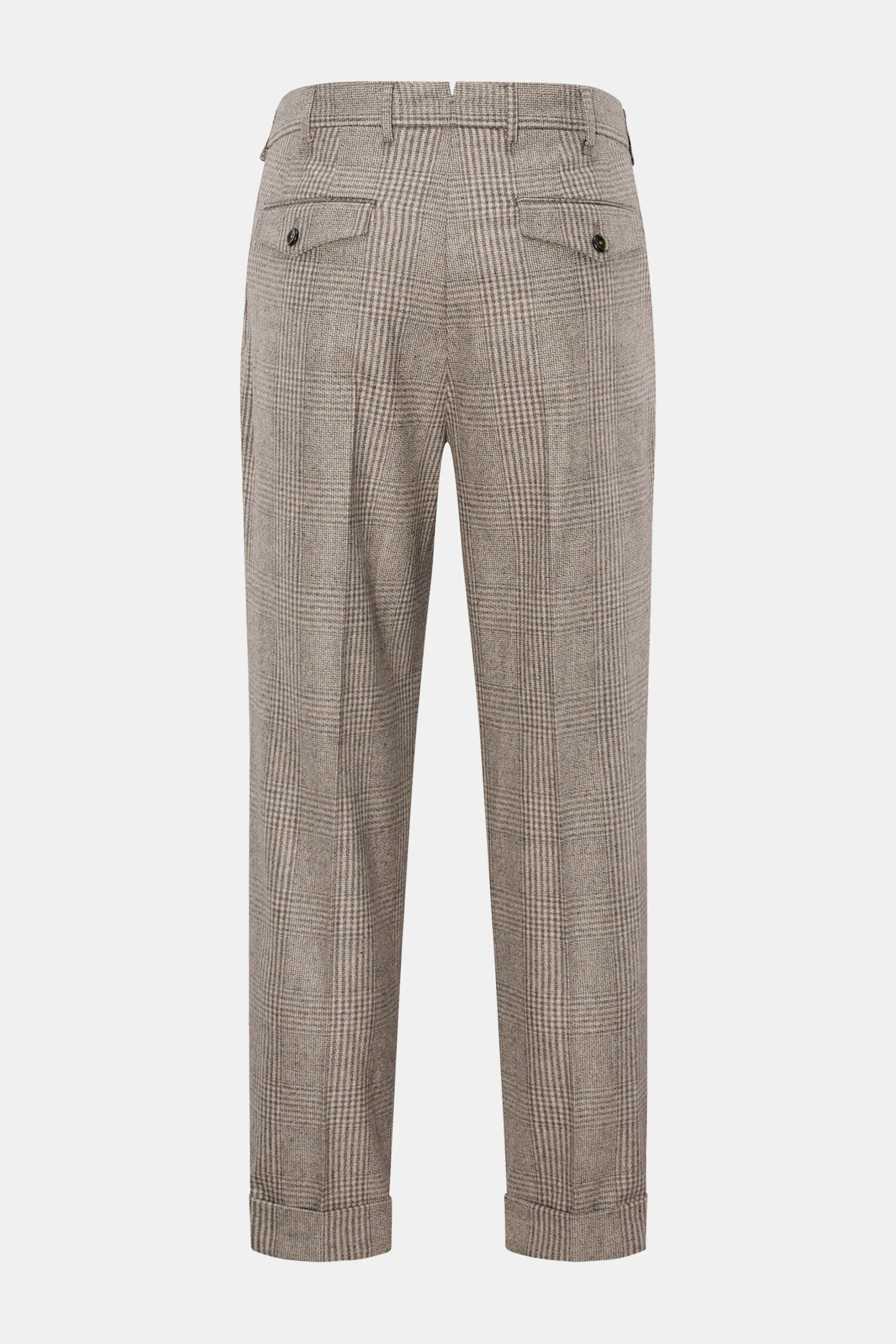 PT Torino - Herren - Wollhose 'Carrot Fit' grau/creme/navy kariert – Bild 2