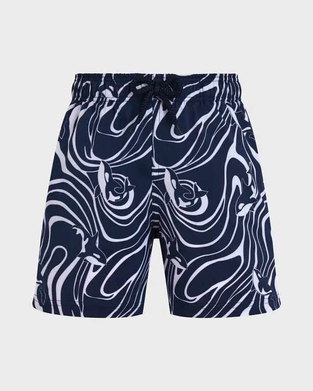 Vilebrequin - Orcas Stretch-badeshorts Für Jungen - Bademode - Jirise - Blau - Größe 12 Vilebrequin - Orcas Stretch-badeshorts Für Jungen - Bademode - Jirise - Blau - Größe 12