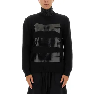 MM6 Maison Margiela - Relaxed Fit Sweater With Tape Detail - Größe M - schwarz MM6 Maison Margiela - Relaxed Fit Sweater With Tape Detail - Größe M - schwarz