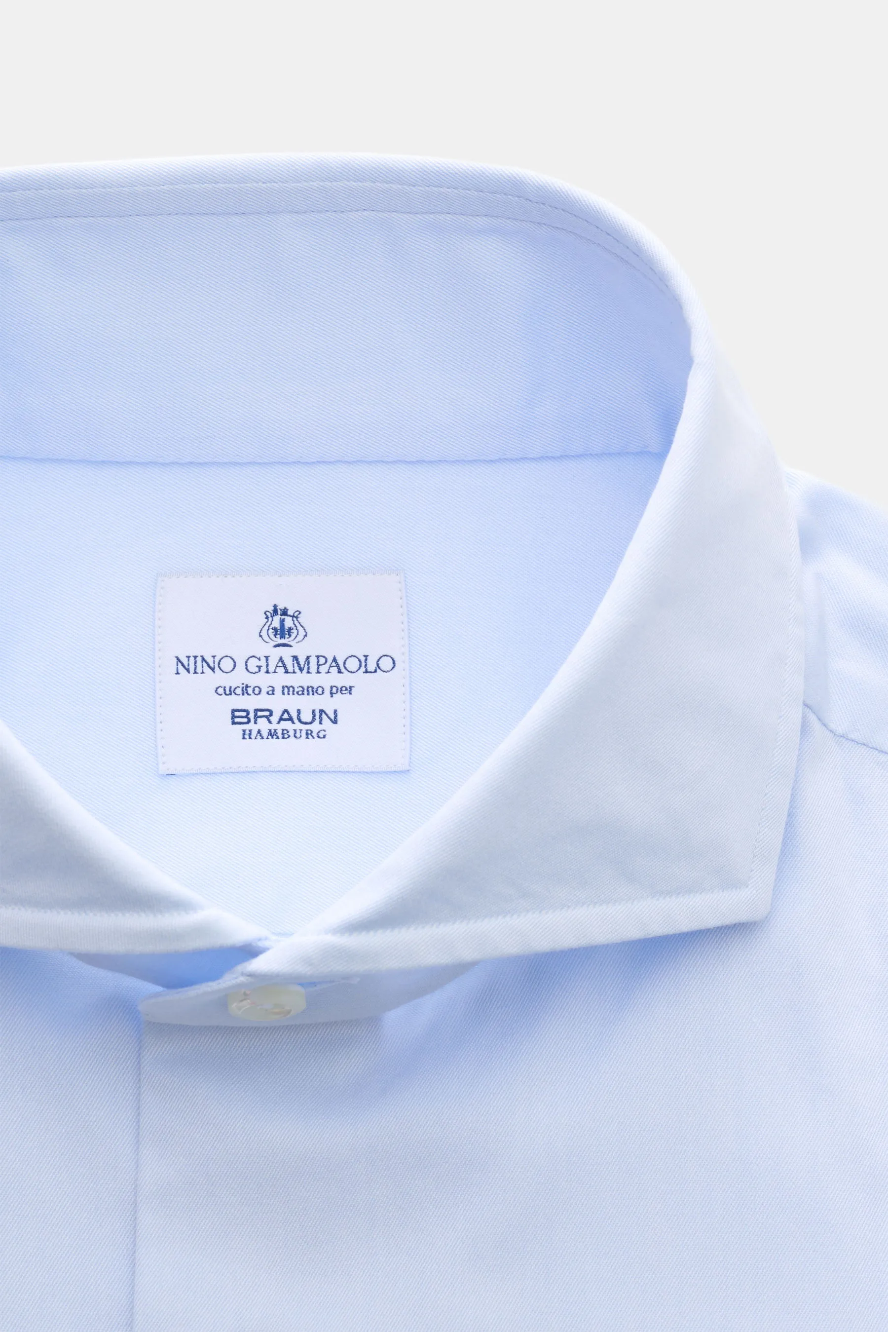 Giampaolo - Herren - Casual Hemd Haifisch-Kragen pastellblau