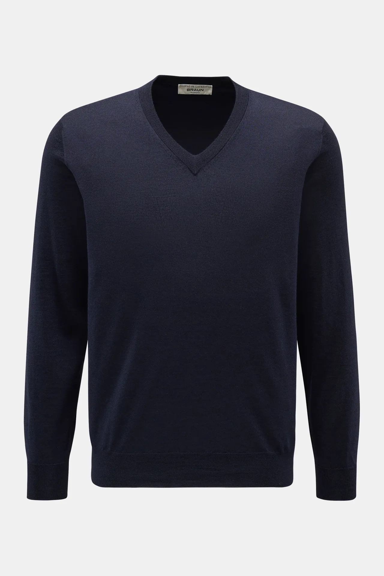 Filippo de Laurentiis - Herren - Feinstrick-V-Neck Pullover navy Filippo de Laurentiis - Herren - Feinstrick-V-Neck Pullover navy