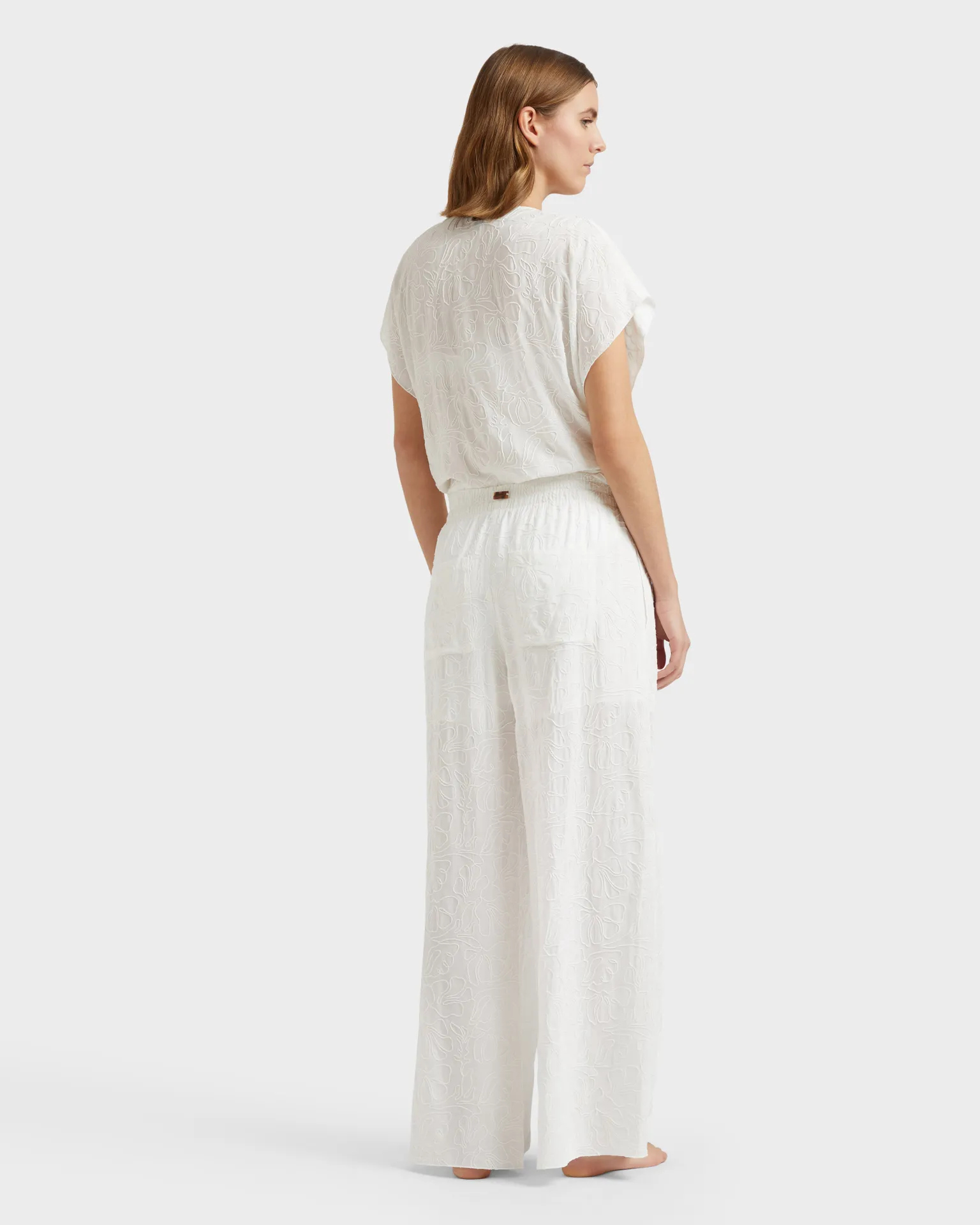 Vilebrequin - Seashells Damenhose Aus Viskose Mit Elastischem Bund - Hose - Lacy - Weiss - Größe L – Bild 4