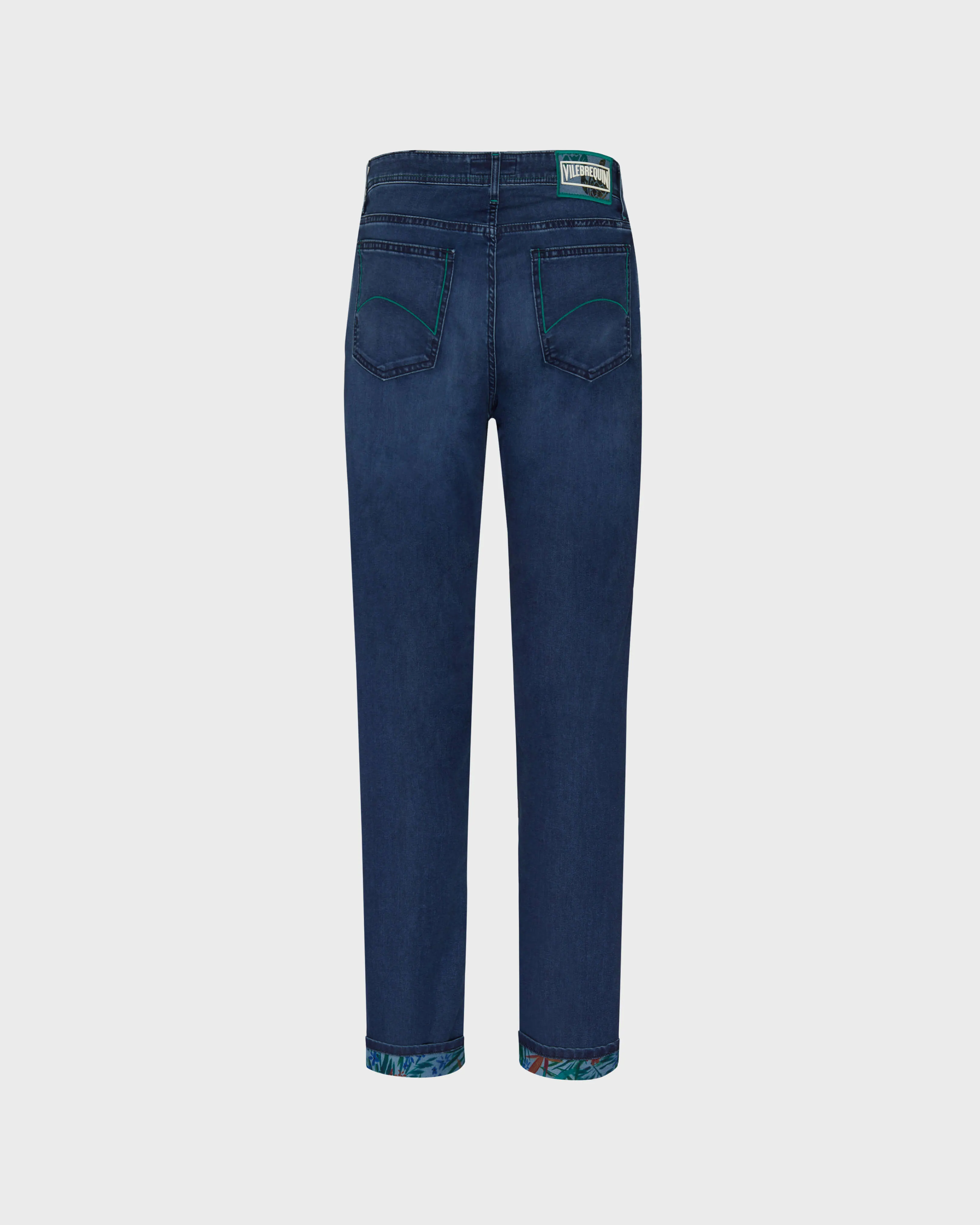 Vilebrequin - Tropical Flowers Denimhose Im 5-taschen-design Für Herren - Jeanshose - Gbetta18 - Blau - Größe 40 – Bild 2