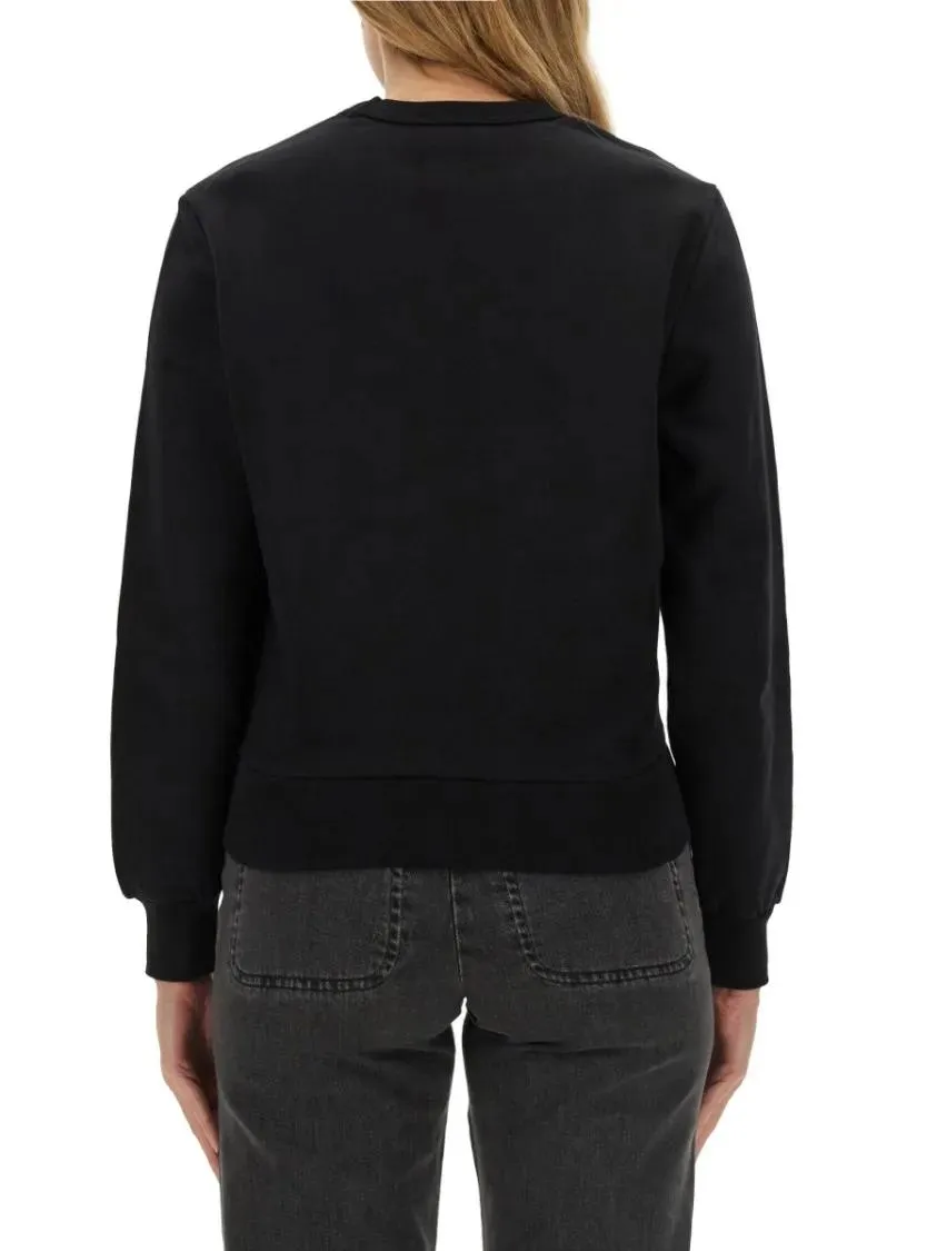 A.P.C. - Relaxed-Fit Cotton Sweatshirt With Logo Detail - Größe L - schwarz – Bild 3