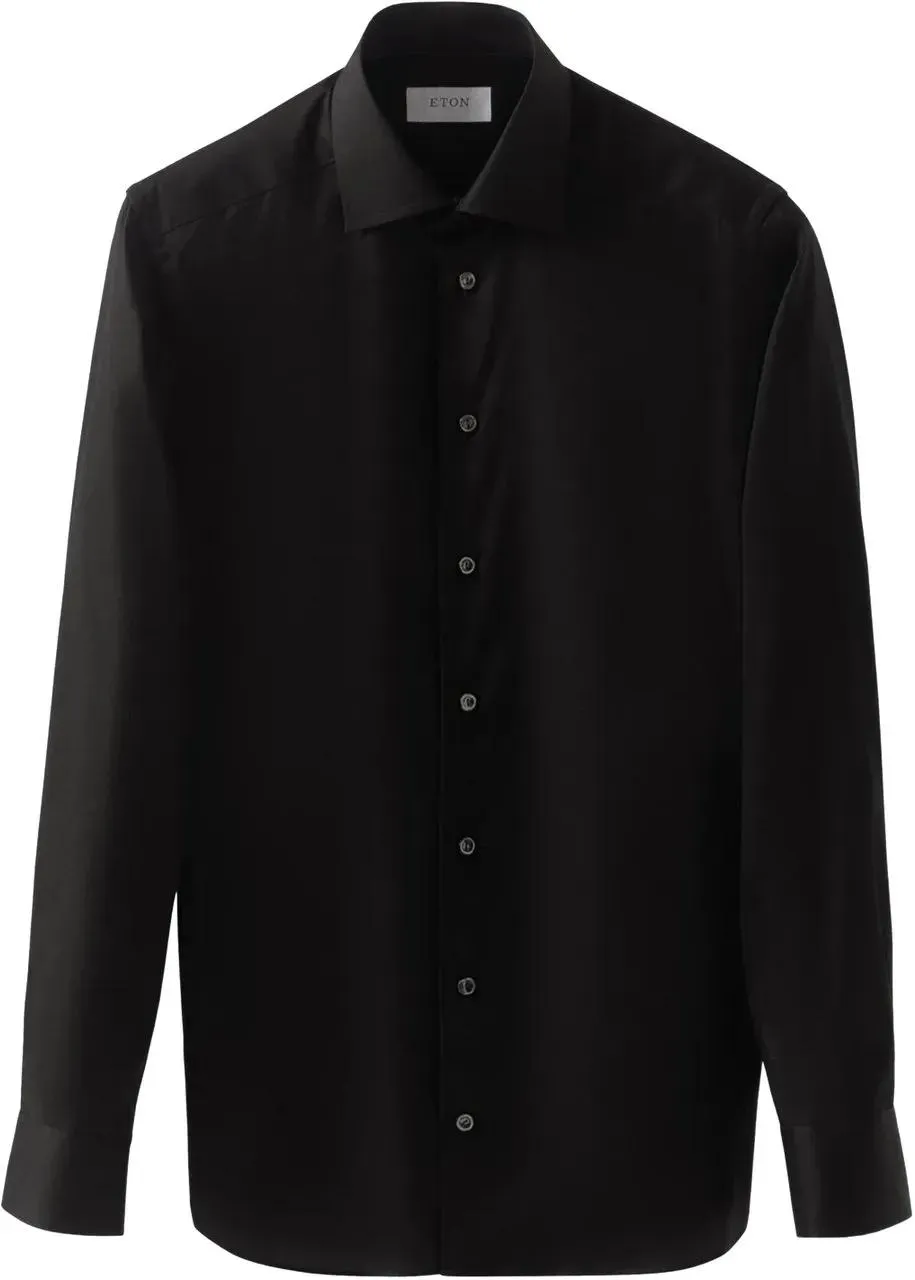Eton - Slim-Fit Twillhemd - Größe 37 - schwarz Eton - Slim-Fit Twillhemd - Größe 37 - schwarz