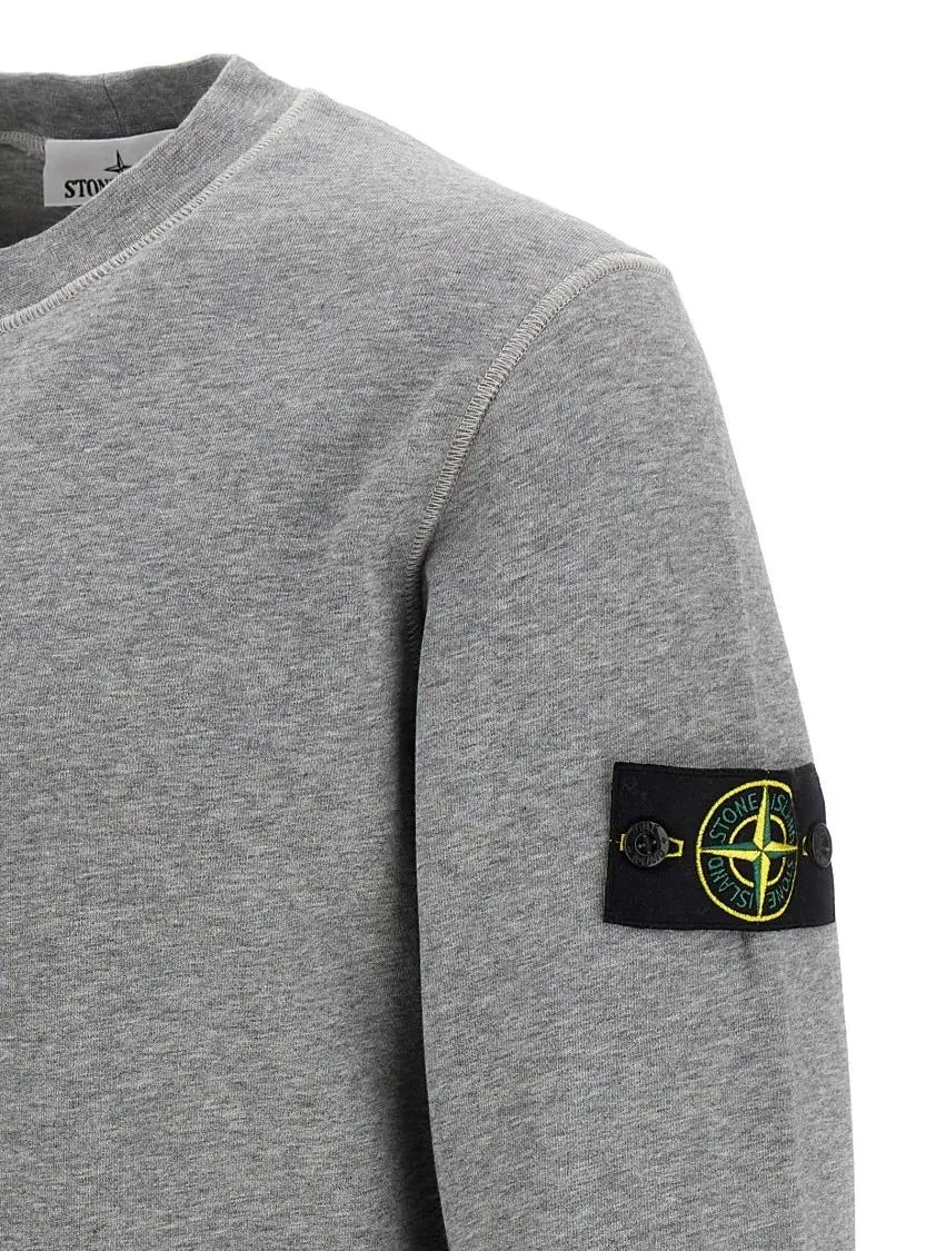 Stone Island - Logo Badge Sweatshirt - Größe L - grau – Bild 2