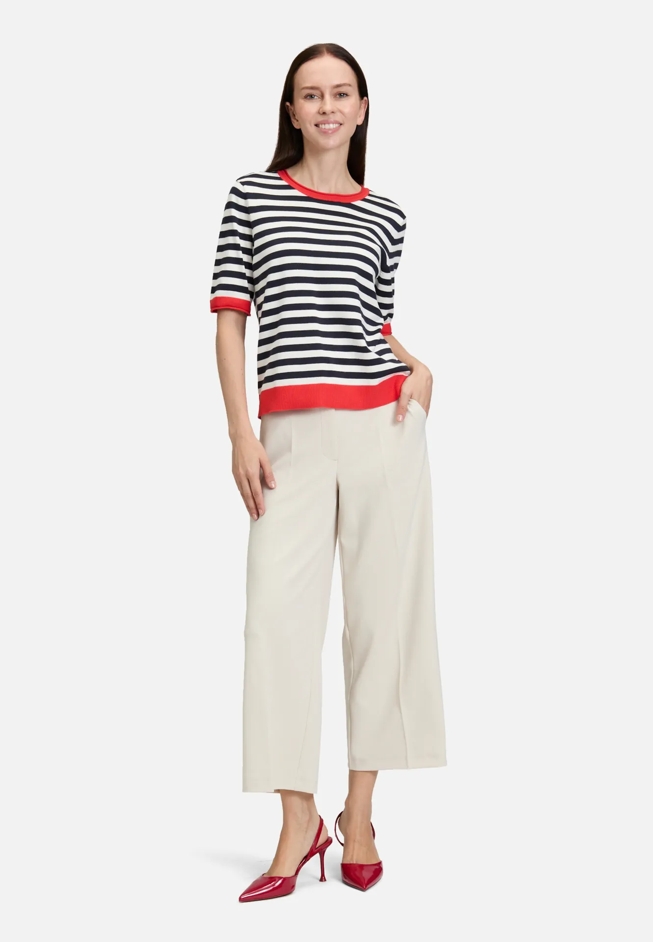 Basic-Pullover mit Streifen – Bild 2