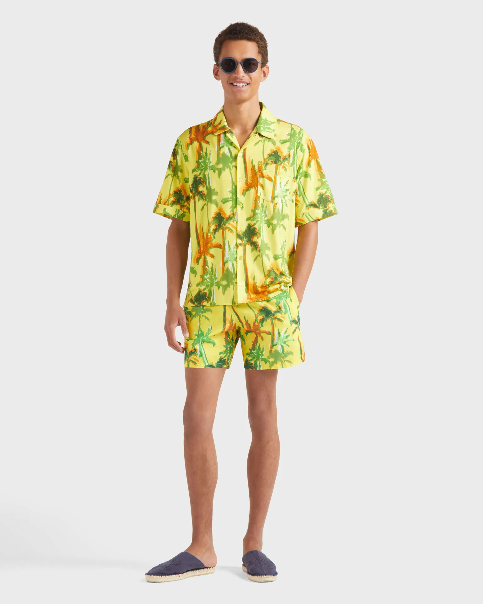 Vilebrequin - Palms Offset Hemd Aus Baumwolle Für Herren - Hemd - Charli - Gelb - Größe XXXL – Bild 5