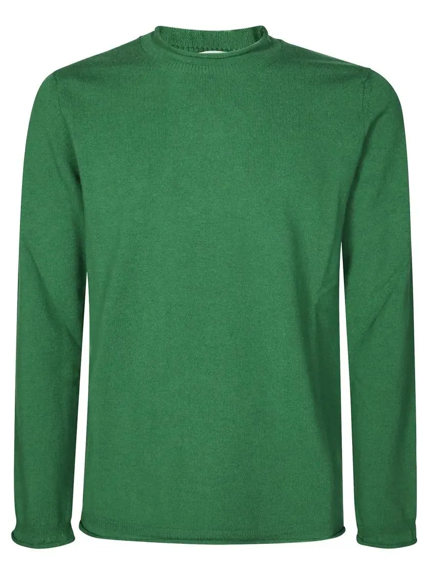 Comme des Garcons - Finely Knitted Black Wool Sweater With Classic Cre - Größe XL - grün Comme des Garcons - Finely Knitted Black Wool Sweater With Classic Cre - Größe XL - grün