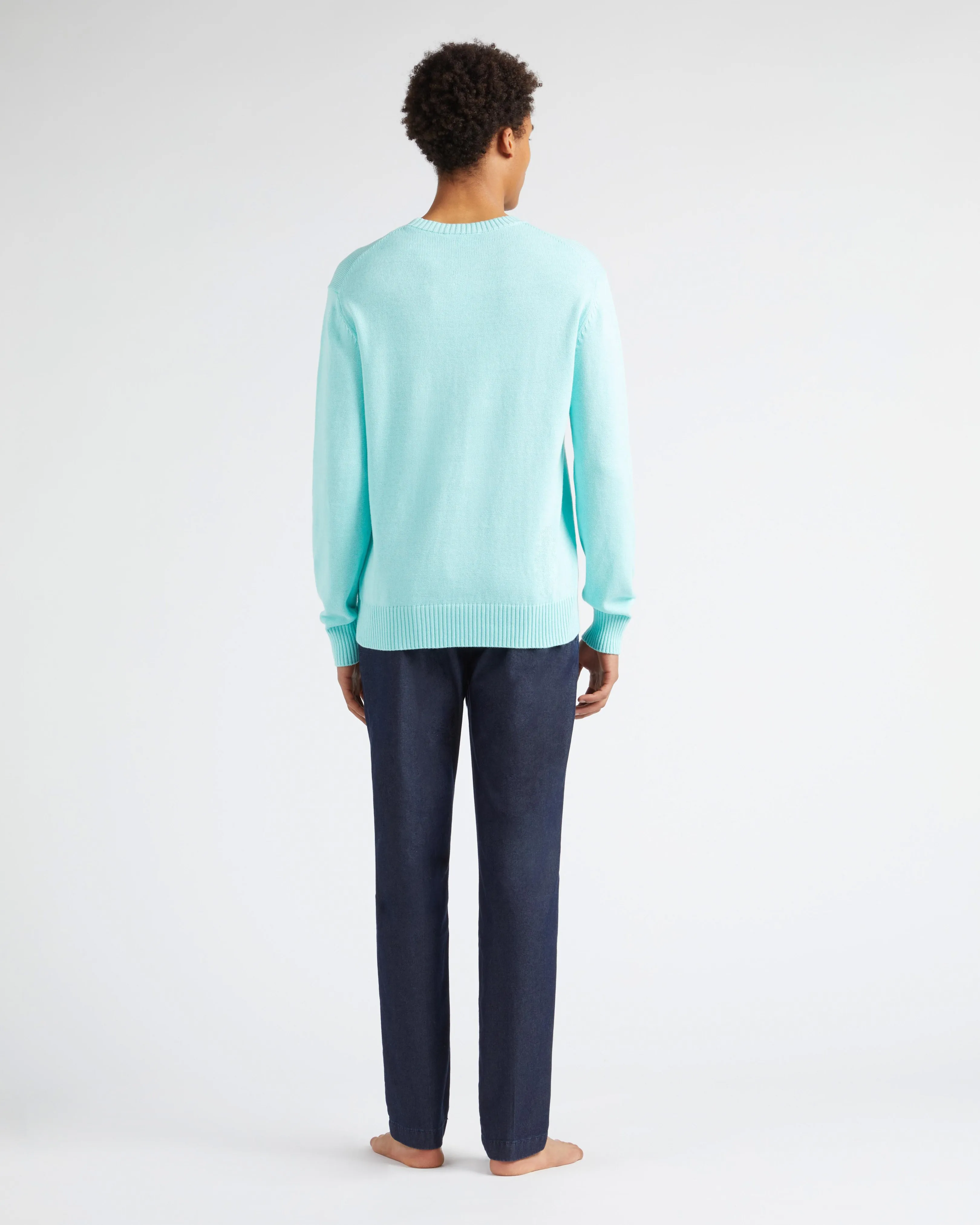 Vilebrequin - Turtle Rundhalspullover Aus Baumwolle Und Kaschmir Für Herren - Pullover - Rayol - Blau - Größe L – Bild 4