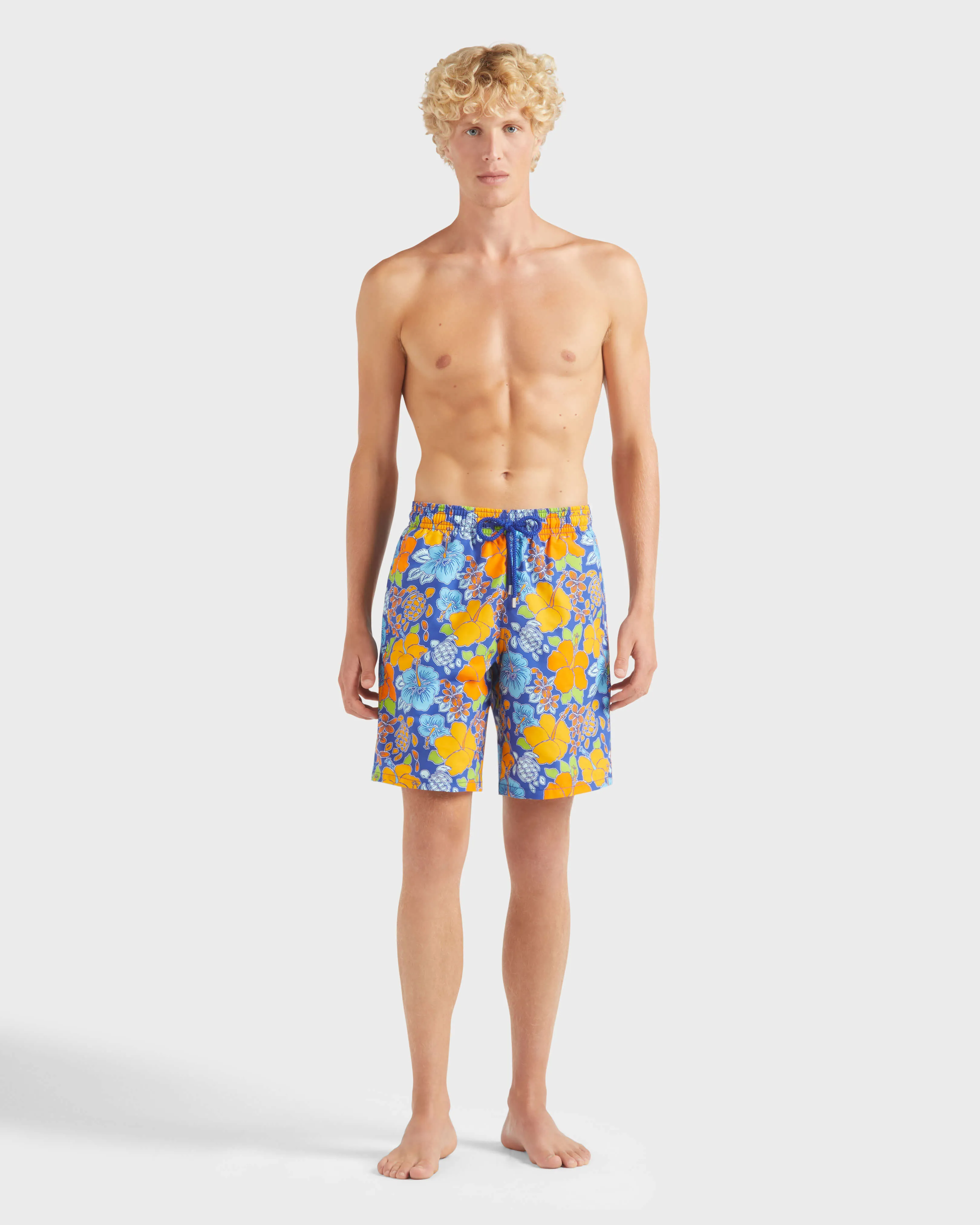 Vilebrequin - Lange Badeshorts Mit Ronde Des Tortues-logo Für Herren - Bademode - Okoa - Blau - Größe M – Bild 3
