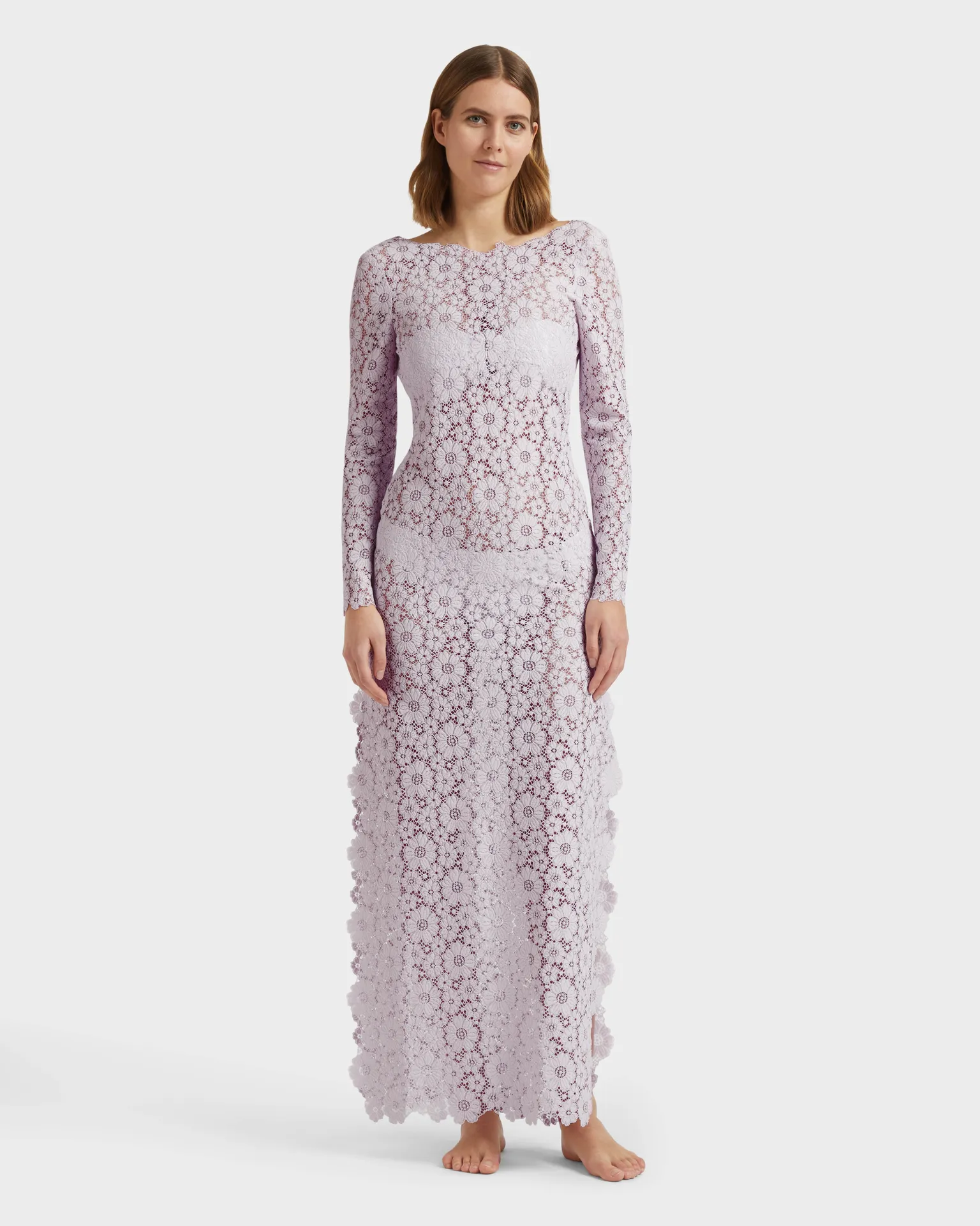 Vilebrequin - Langes Damenkleid Aus Blumenspitze - Kleid - Renata - Rosa - Größe M – Bild 3