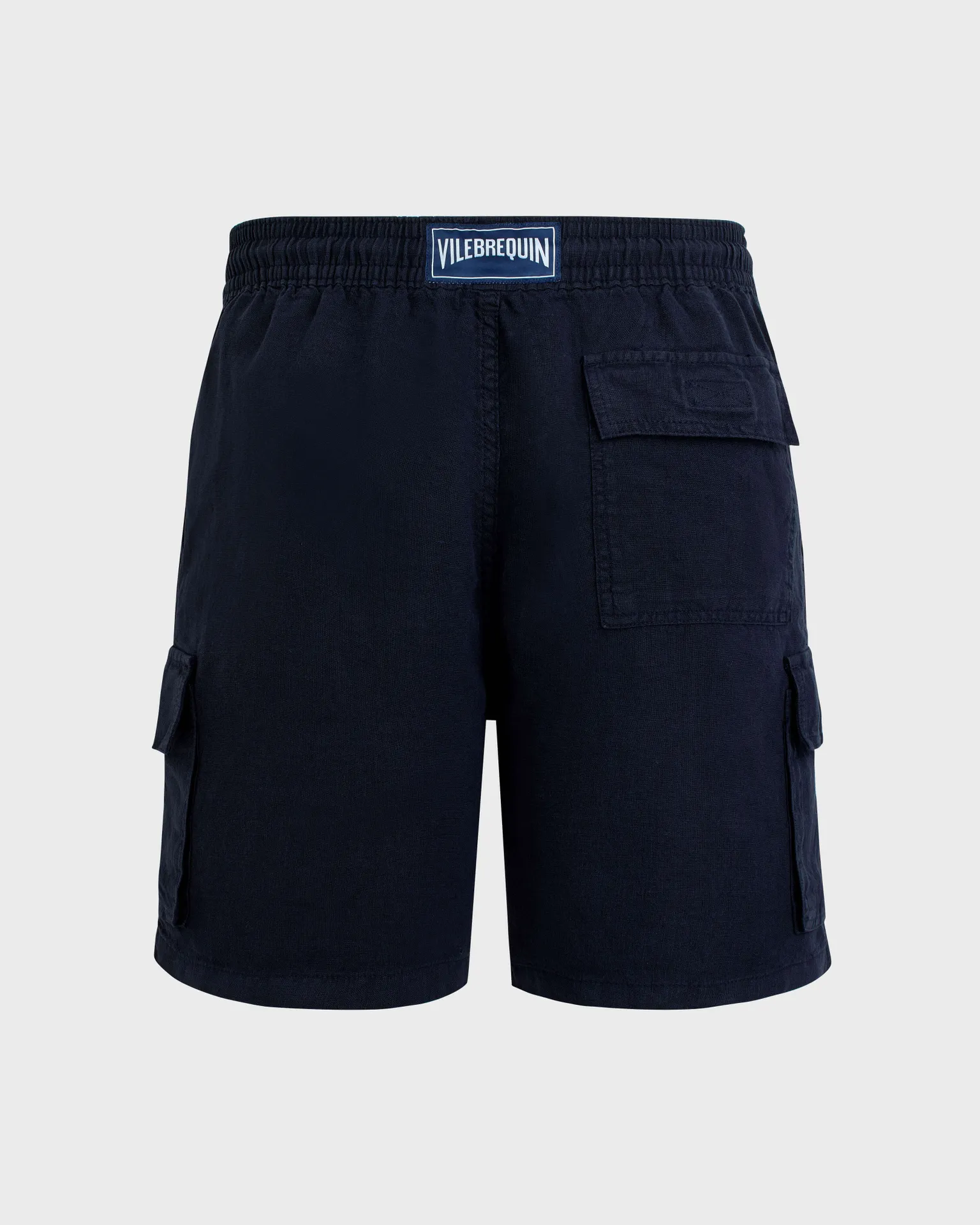 Vilebrequin - Einfarbige Leinen-bermudashorts Mit Cargotaschen Für Herren - Bermuda - Baie - Blau - Größe XXL – Bild 2