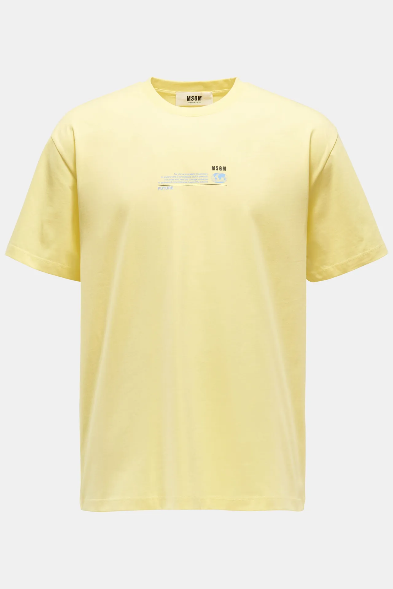 MSGM - Herren - Rundhals-T-Shirt hellgelb MSGM - Herren - Rundhals-T-Shirt hellgelb