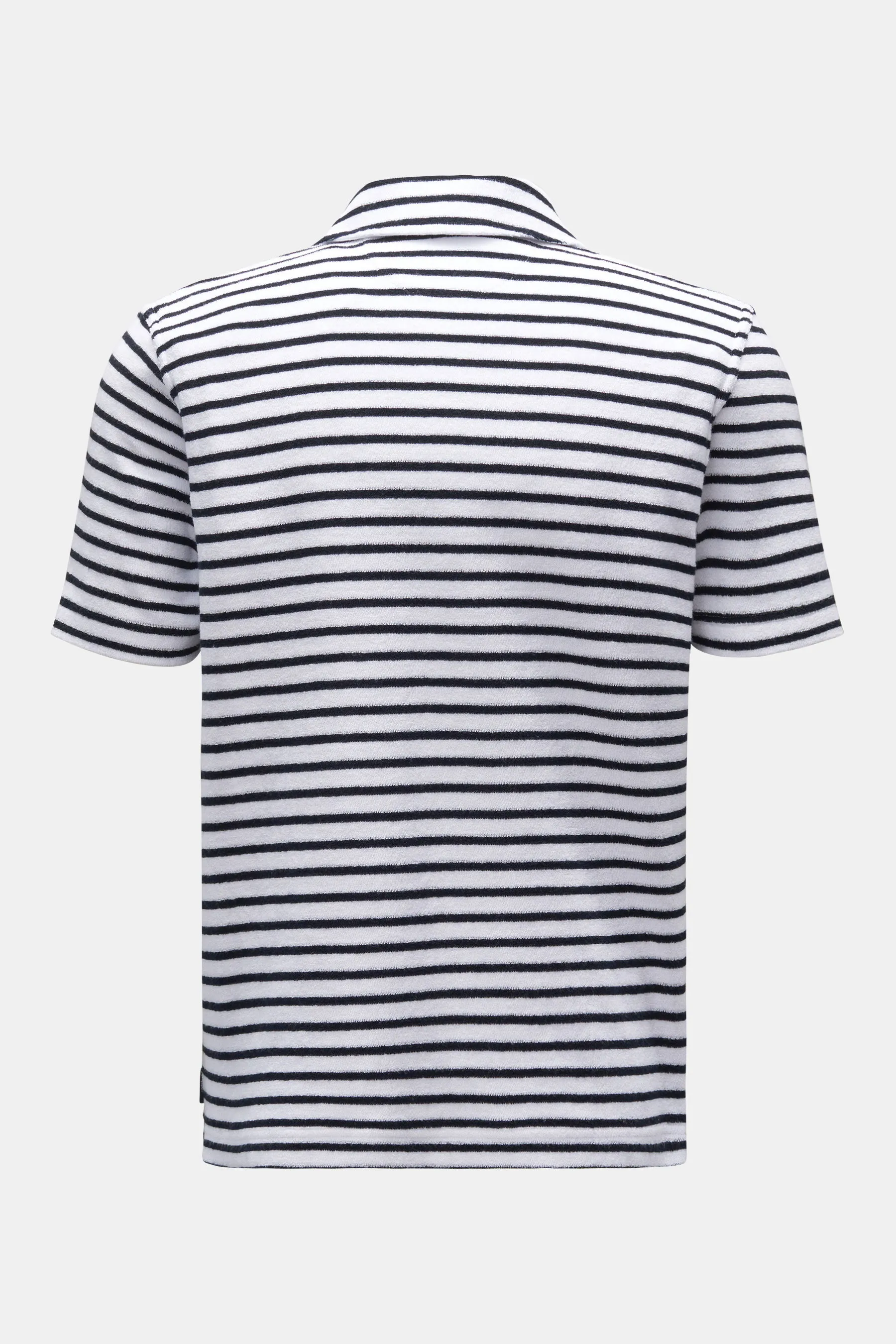 04651/ A trip in a bag - Herren - Frottee-Poloshirt 'Terry Stripe Polo' navy/weiß gestreift – Bild 3
