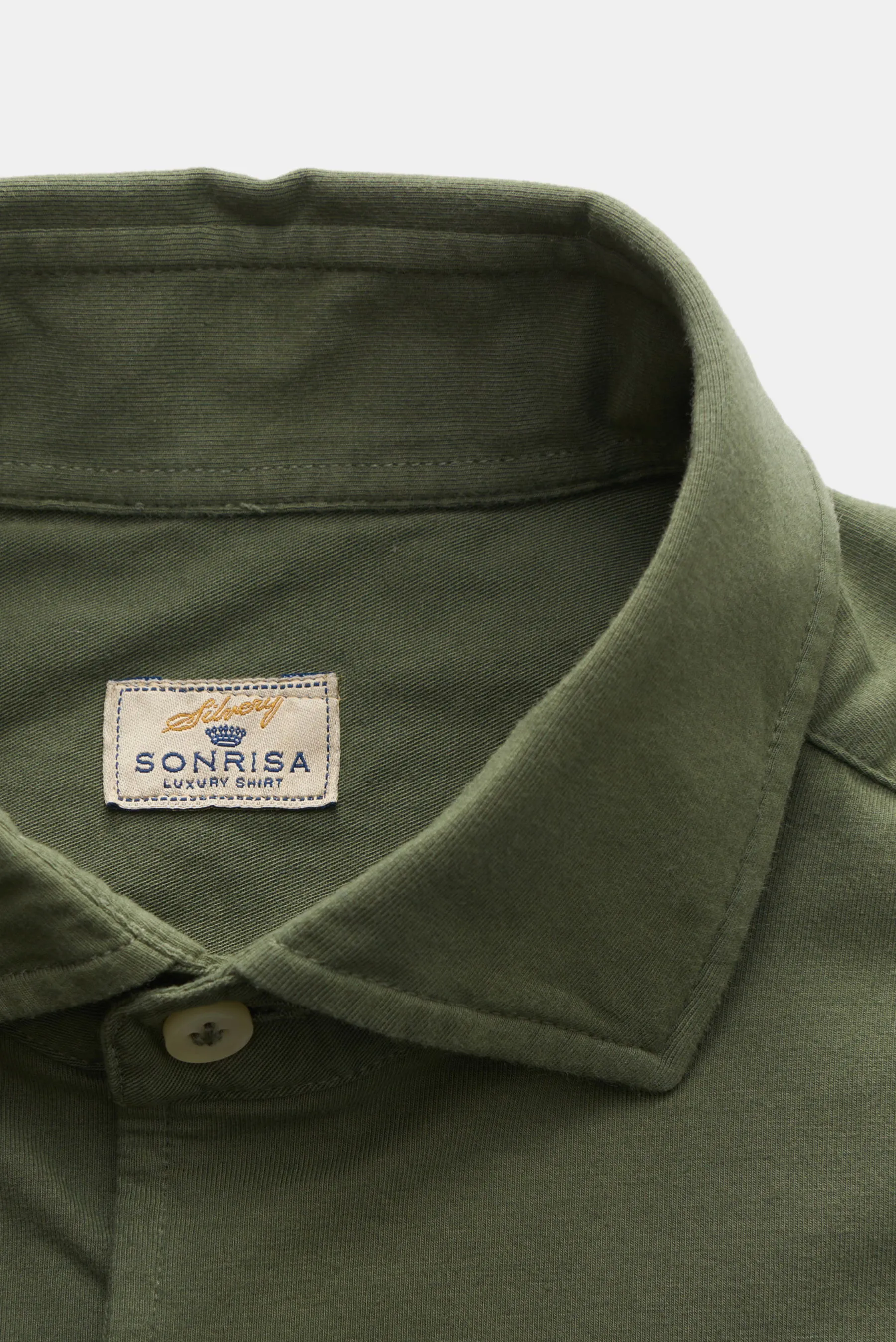 Sonrisa - Herren - Jersey-Hemd Haifisch-Kragen oliv – Bild 2