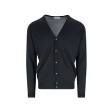 John Smedley - Fitted Black Knit Sweater With Ribbed Details - Größe L - schwarz John Smedley - Fitted Black Knit Sweater With Ribbed Details - Größe L - schwarz