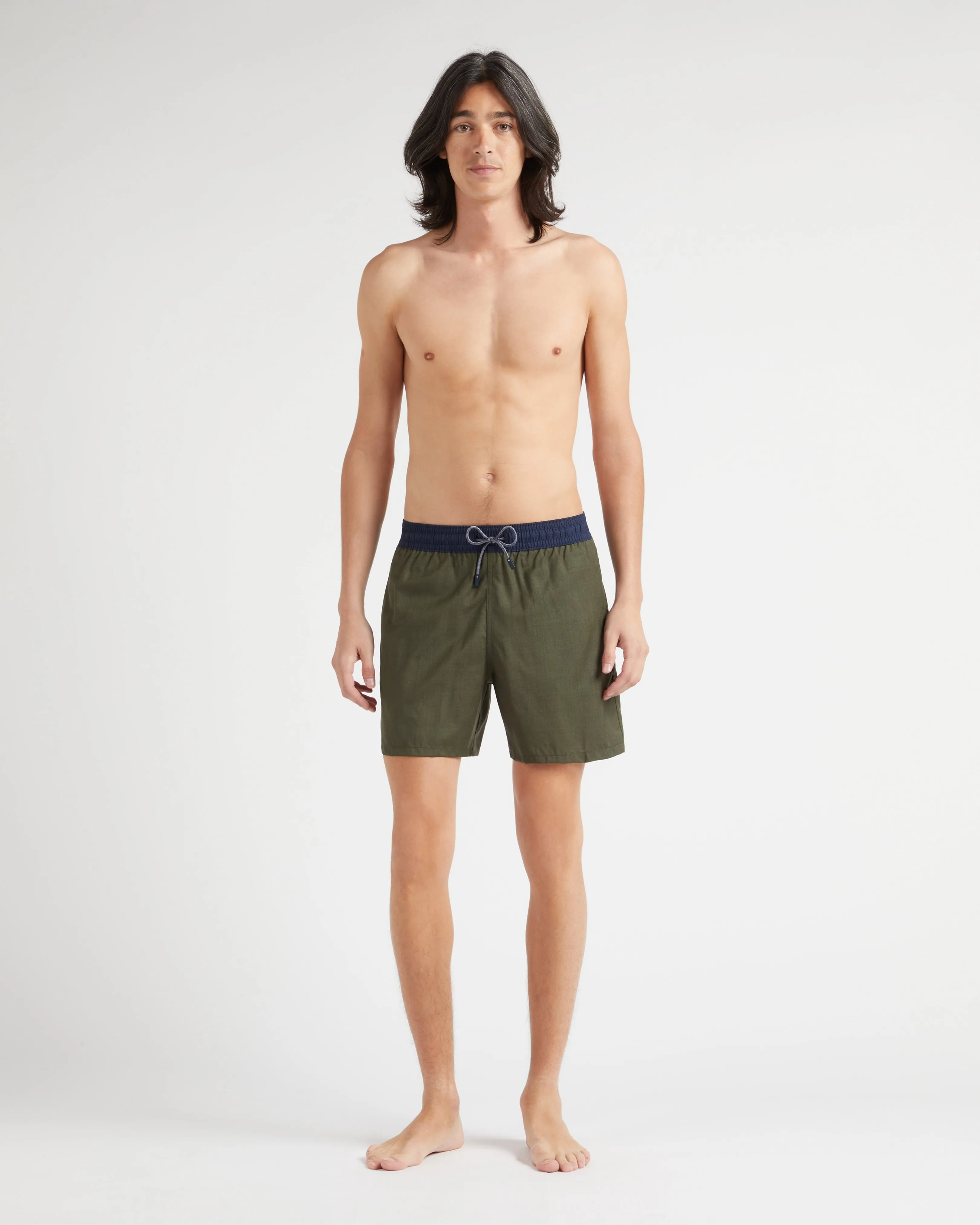 Vilebrequin - Zweifarbige Badeshorts Aus Merinowolle Für Herren - Bademode - Magnus - Grün - Größe XL – Bild 3