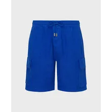 Vilebrequin - Einfarbige Leinen-bermudashorts Mit Cargotaschen Für Herren - Bermuda - Baie - Blau - Größe XXL Vilebrequin - Einfarbige Leinen-bermudashorts Mit Cargotaschen Für Herren - Bermuda - Baie - Blau - Größe XXL