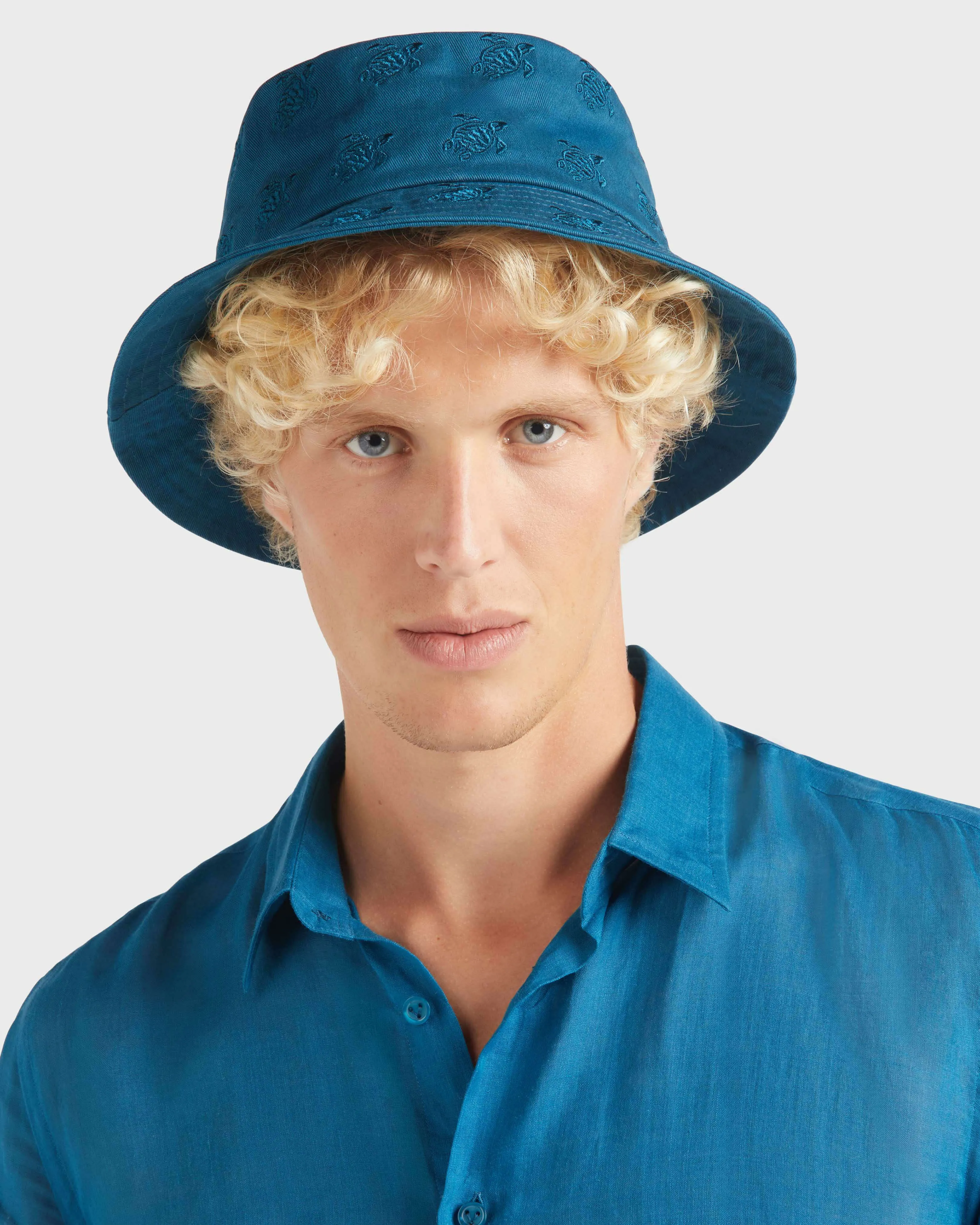 Vilebrequin - Embroidered Bucket Hat Turtles All Over - Hut - Boom - Blau - Größe M/L – Bild 3