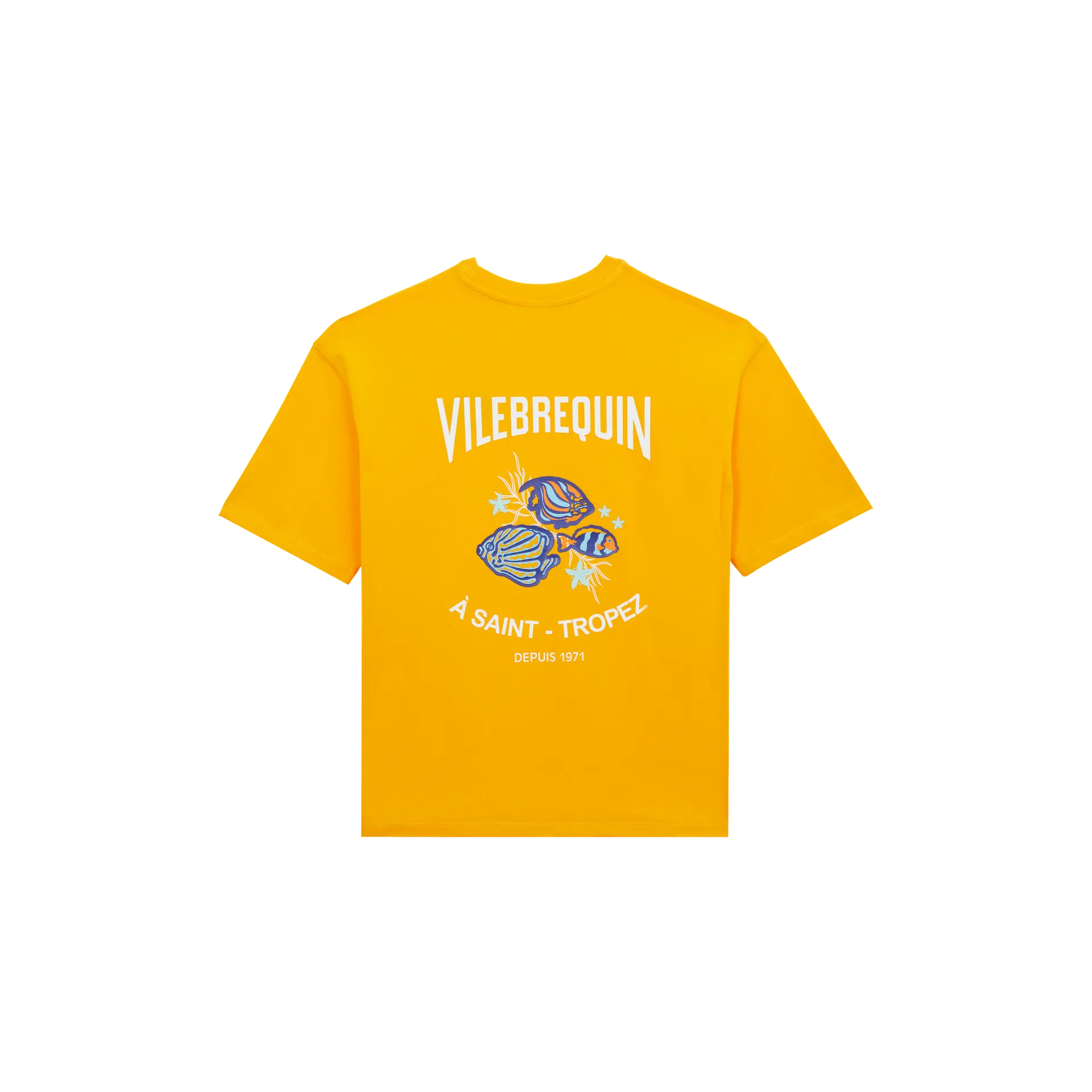 Vilebrequin T-shirt Mit Rückwärtigem Fisch-logo Aus Gummi Für Jungen - Gaspard - Orange - Größe 4 – Bild 2