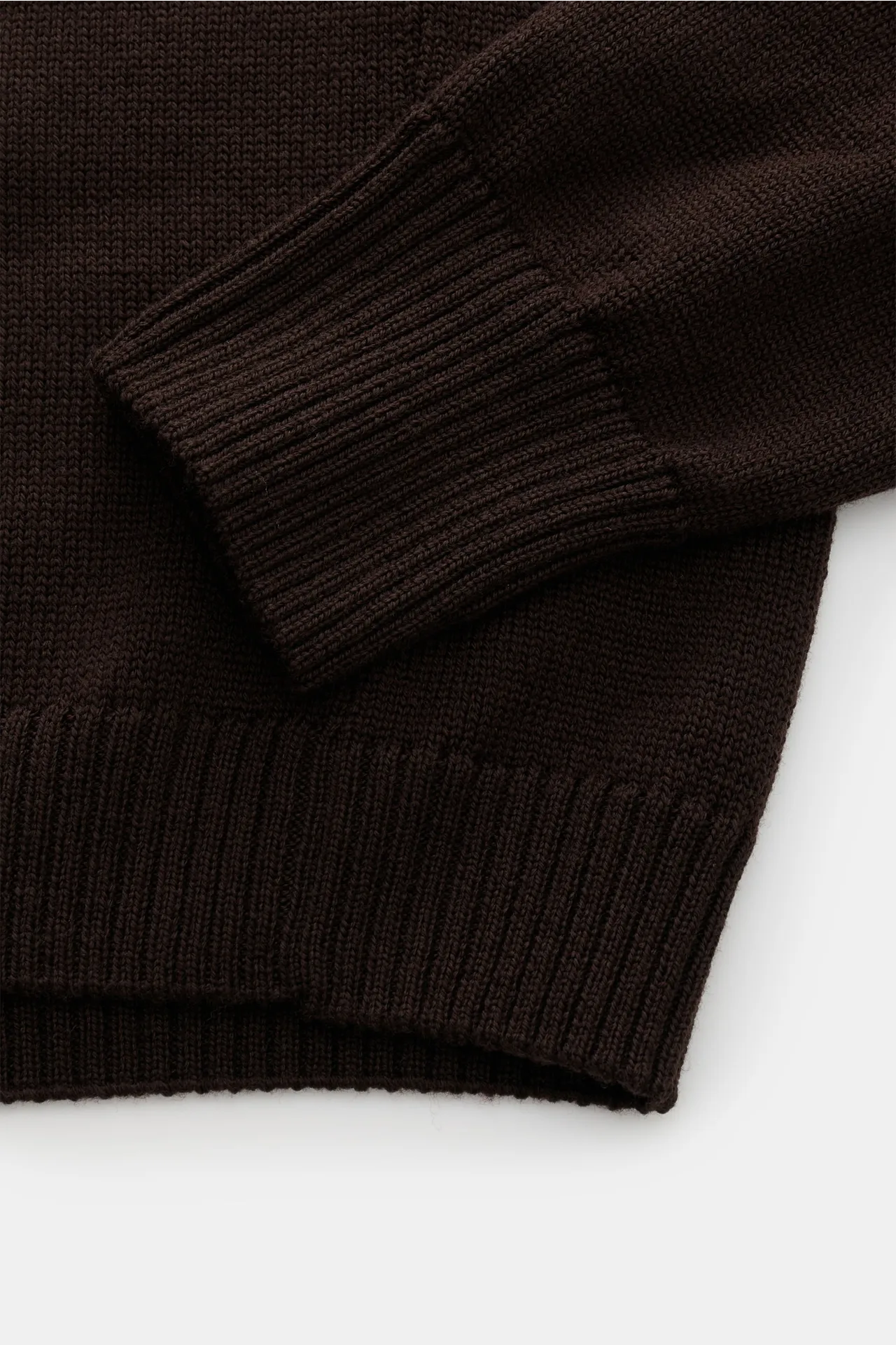 B.F. Knitwear - Herren - Merino Rollkragenpullover dunkelbraun – Bild 3